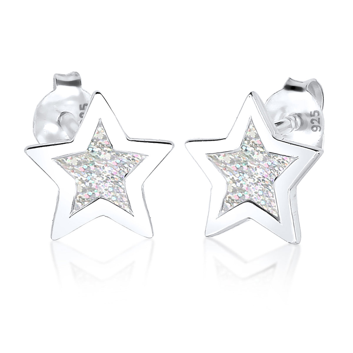 Grau - Elli | Ohrstecker Stern | 925er Sterling Silber