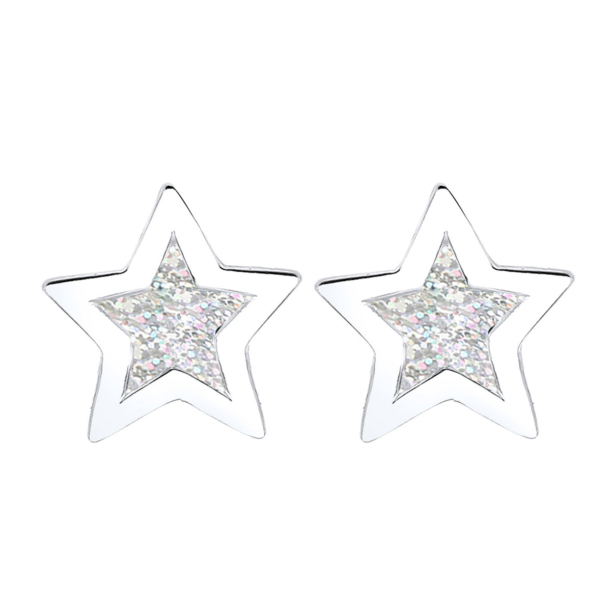 Grau - Elli | Ohrstecker Stern | 925er Sterling Silber