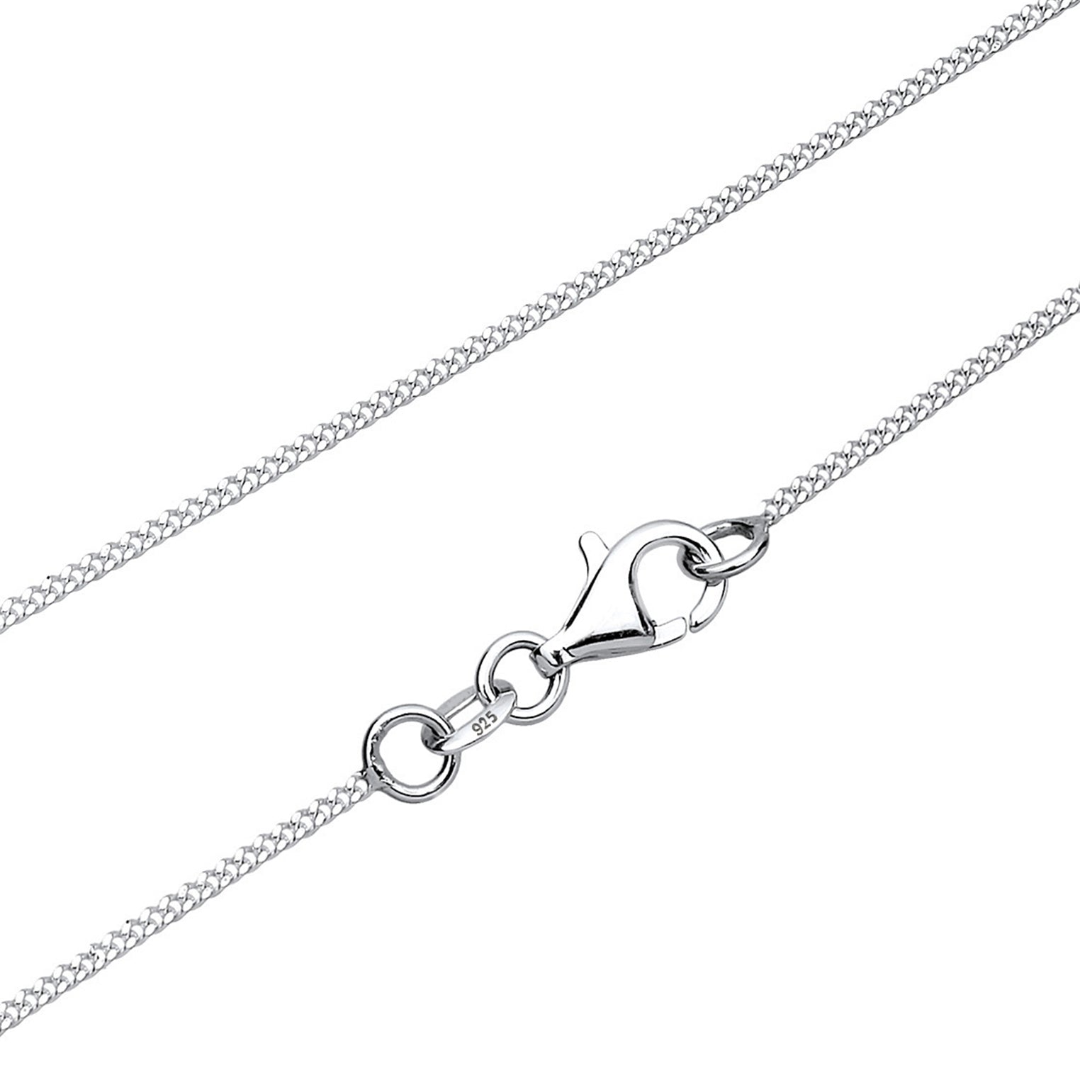 Silber - Elli | Lange Halskette Kreis | 925er Sterling Silber