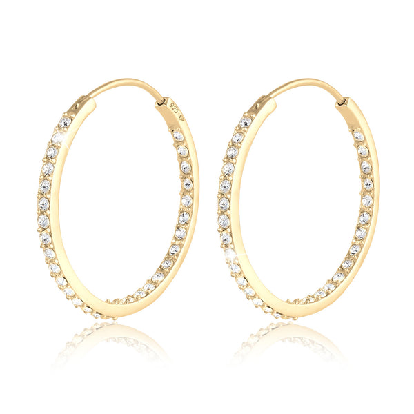 Elli PREMIUM Ohrringe Damen Herz Creole mit Kristalle in 925 Sterling Silber Elli PREMIUM Ohrringe Damen Herz Creole mit Kristalle in 925 Sterling Silber