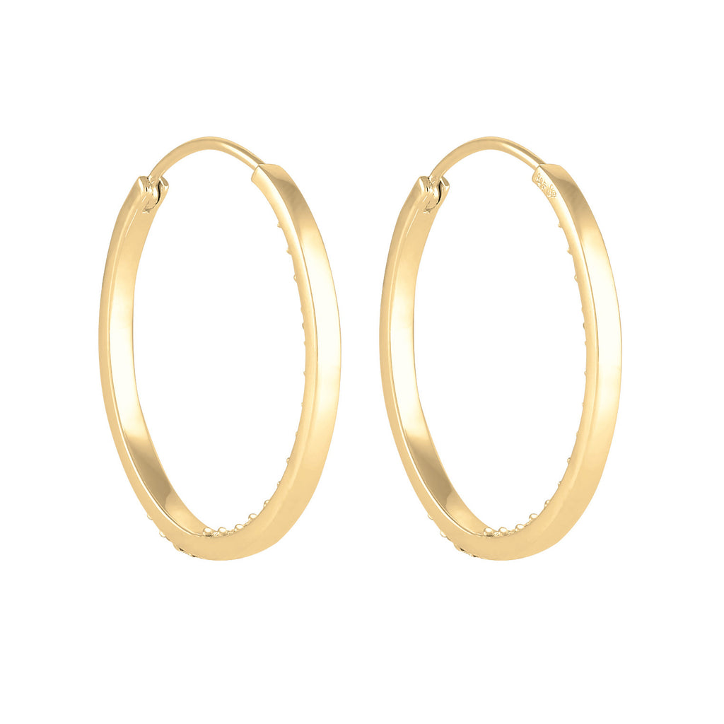 Gold - Elli | Creole | Mit Kristallen von Swarovski® (Weiß) | 925 Sterling Silber vergoldet