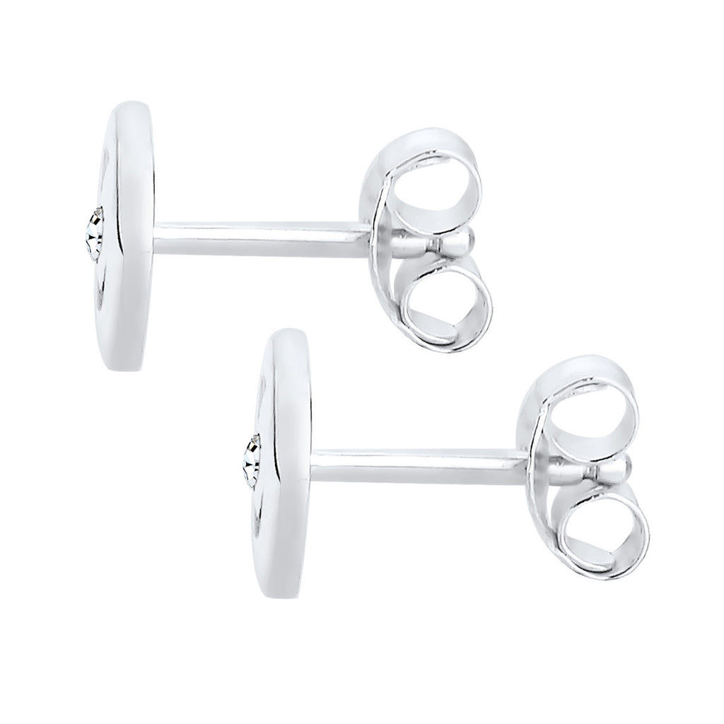 Silber - Elli | Ohrstecker Spirale | Mit Kristallen von Swarovski® (Weiß) | 925er Sterling Silber