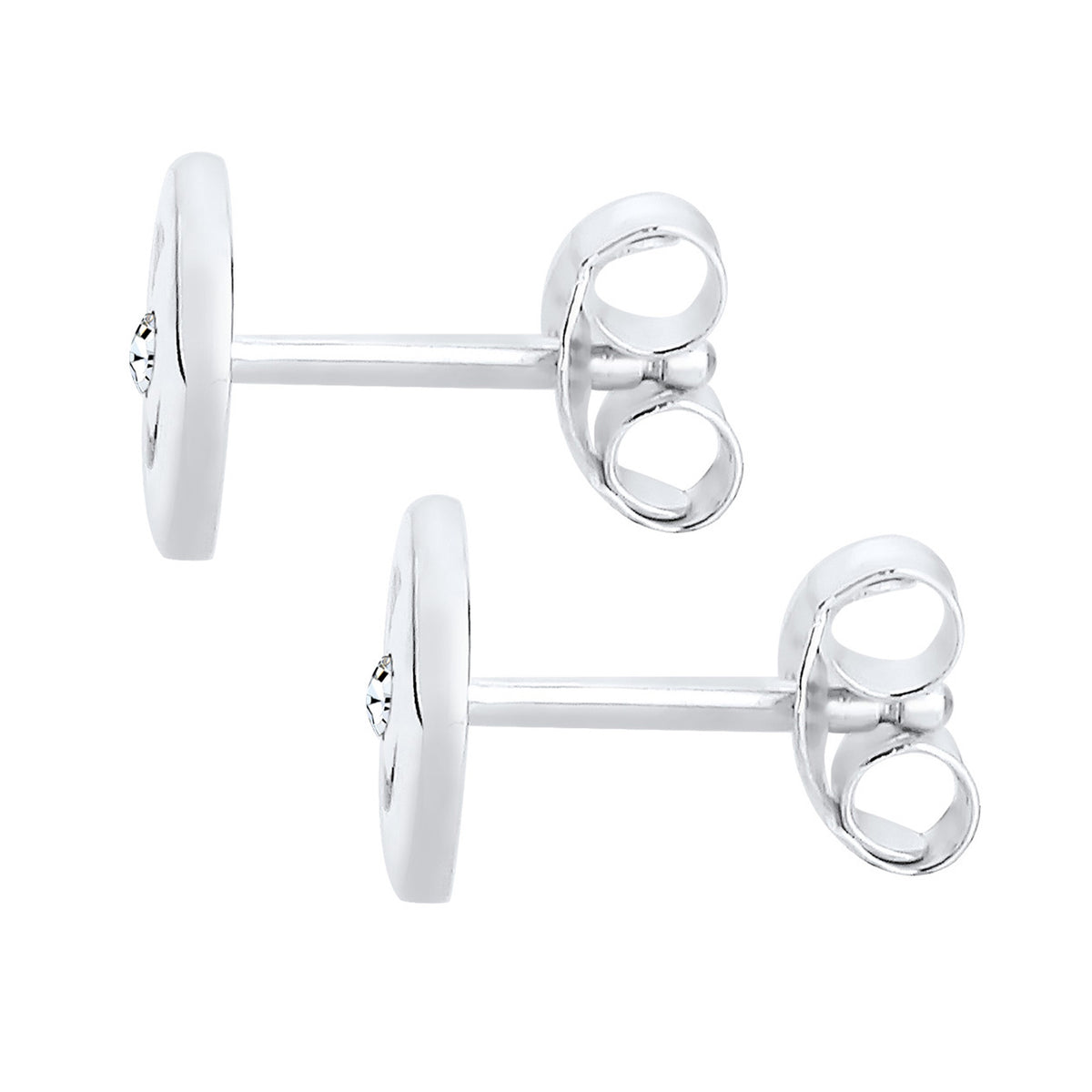 Silber - Elli | Ohrstecker Spirale | Mit Kristallen von Swarovski® (Weiß) | 925er Sterling Silber