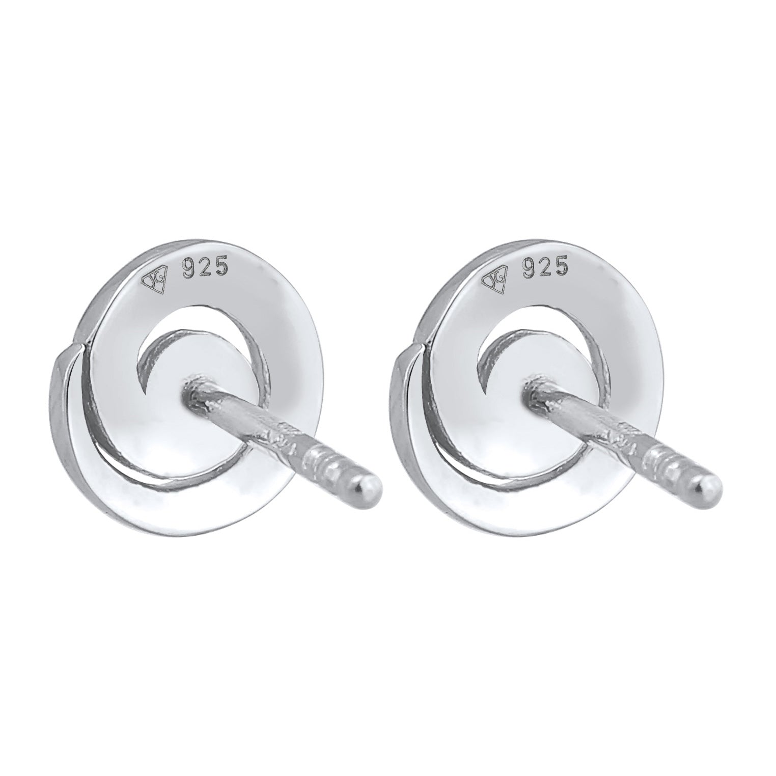 Silber - Elli | Ohrstecker Spirale | Kristall ( Weiß ) | 925er Sterling Silber