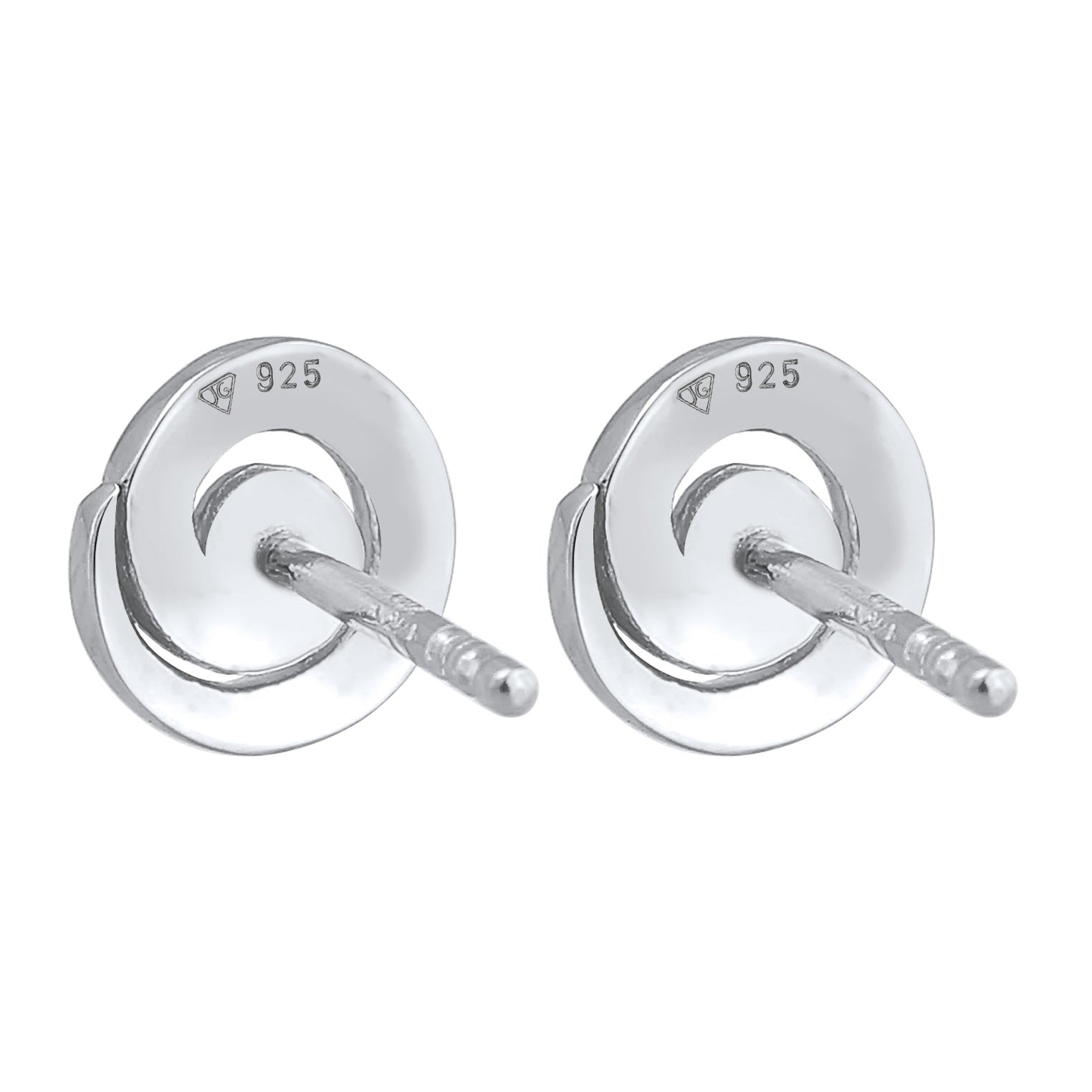 Silber - Elli | Ohrstecker Spirale | Kristall (Weiß) | 925er Sterling Silber