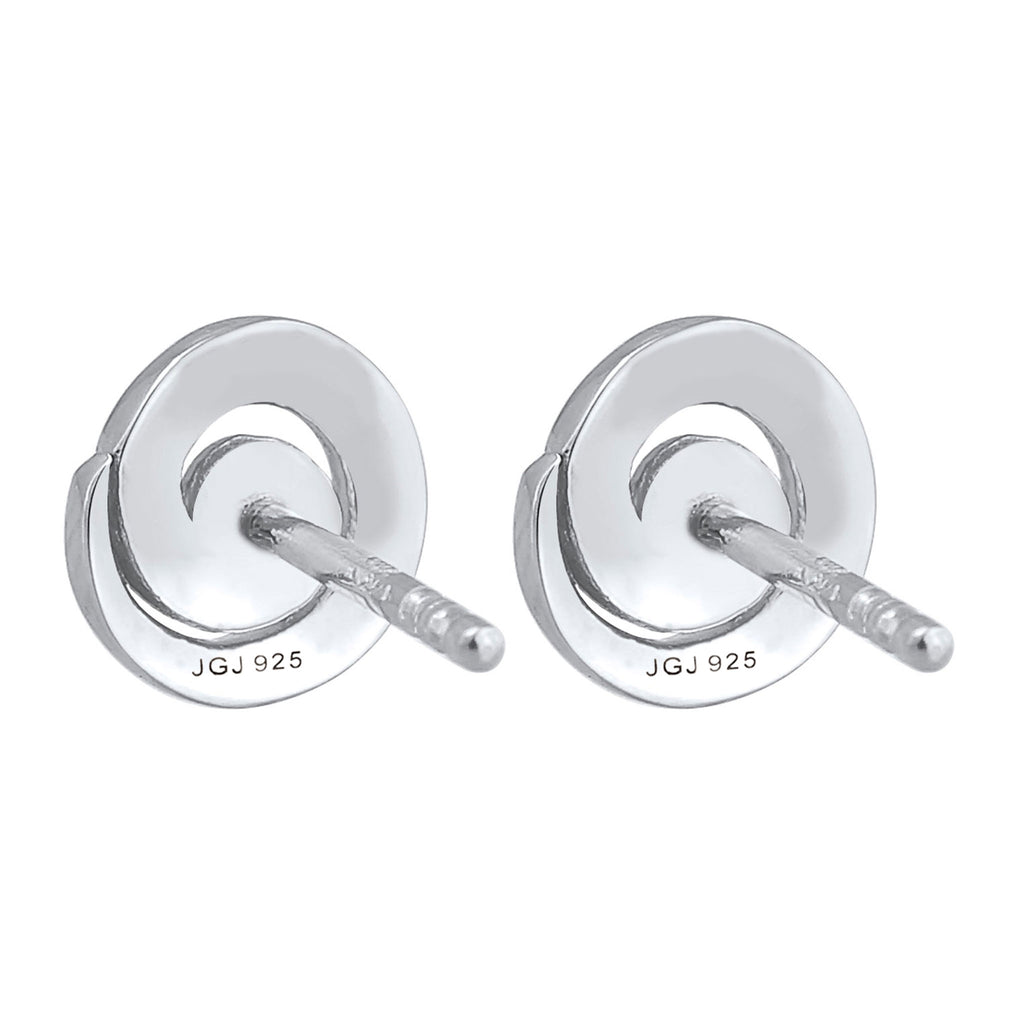 Silber - Elli | Ohrstecker Spirale | Mit Kristallen von Swarovski® (Weiß) | 925er Sterling Silber