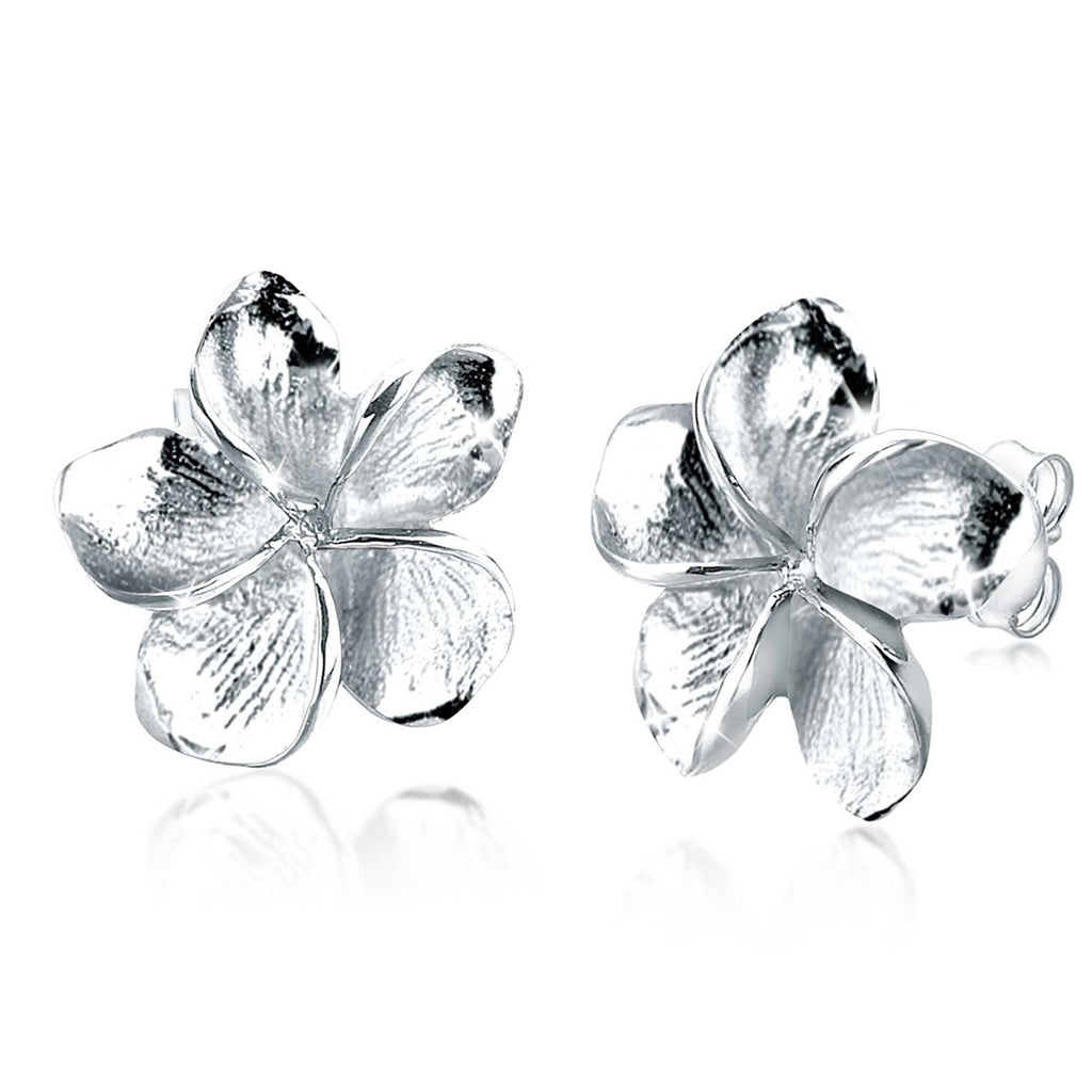 Silber - Elli | Ohrstecker Frangipani Blüte | 925er Sterling Silber