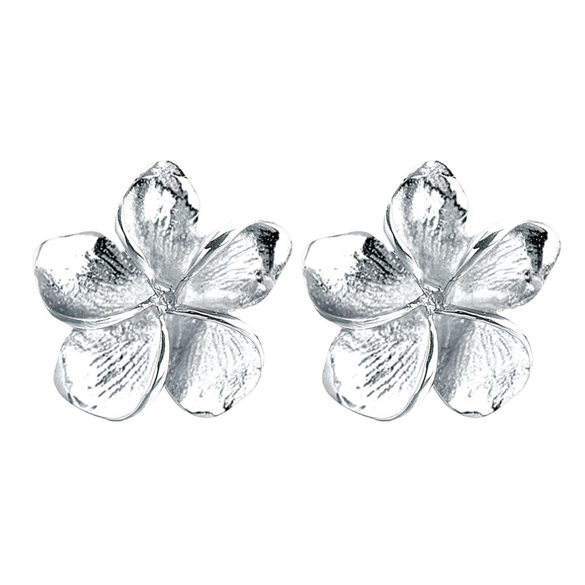 Silber - Elli | Ohrstecker Frangipani Blüte | 925er Sterling Silber