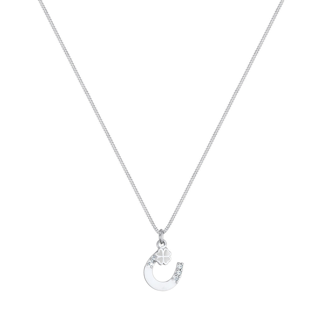Silber - Elli | Halskette Hufeisen | Mit Kristallen von Swarovski® (Weiß) | 925er Sterling Silber