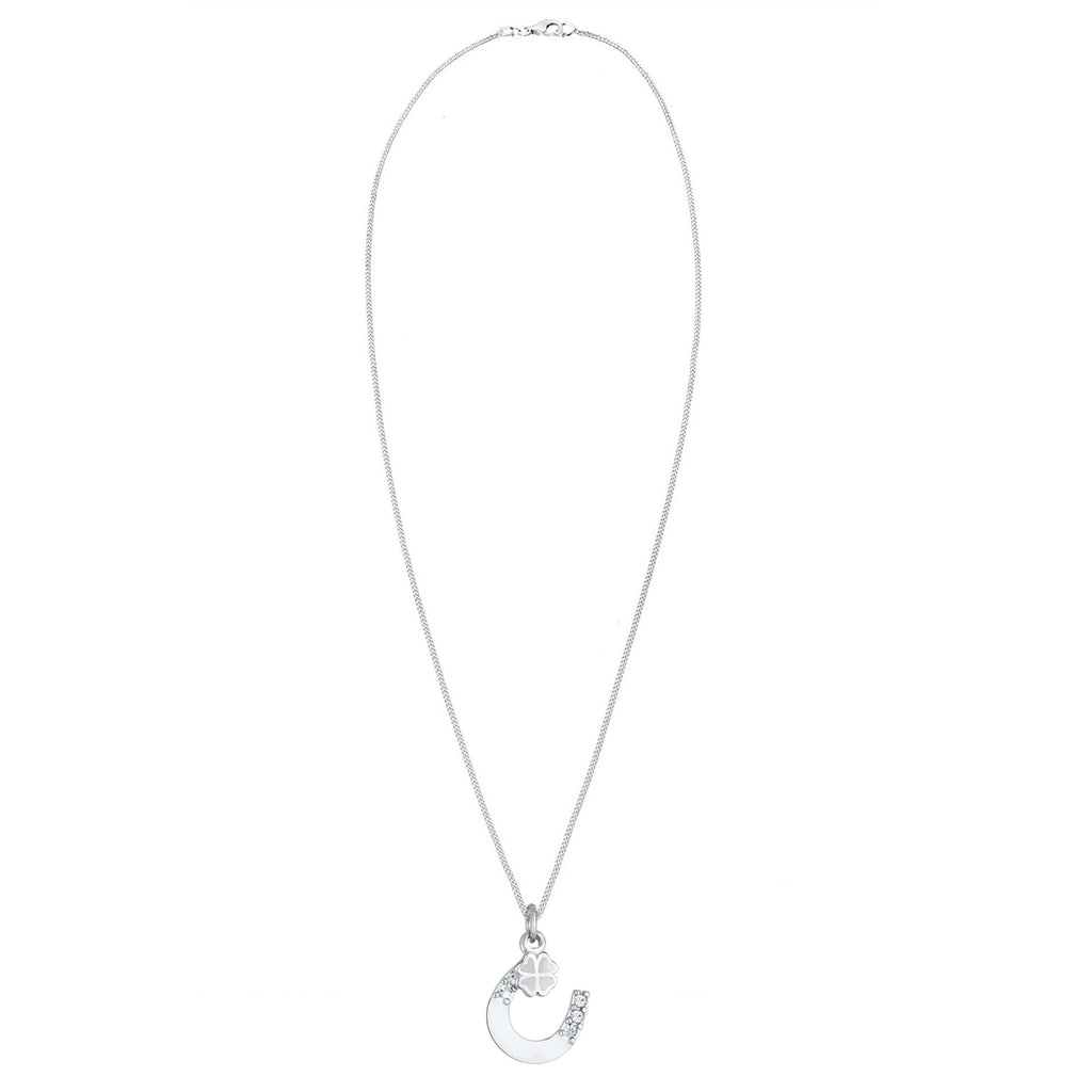 Silber - Elli | Halskette Hufeisen | Mit Kristallen von Swarovski® (Weiß) | 925er Sterling Silber