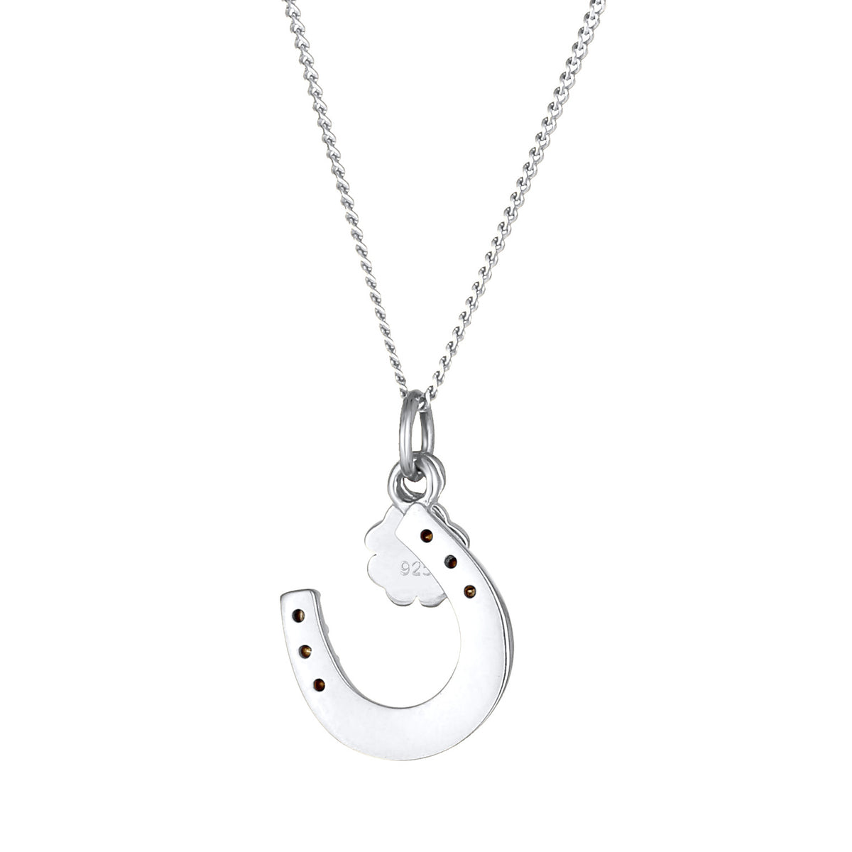 Silber - Elli | Halskette Hufeisen | Mit Kristallen von Swarovski® (Weiß) | 925er Sterling Silber
