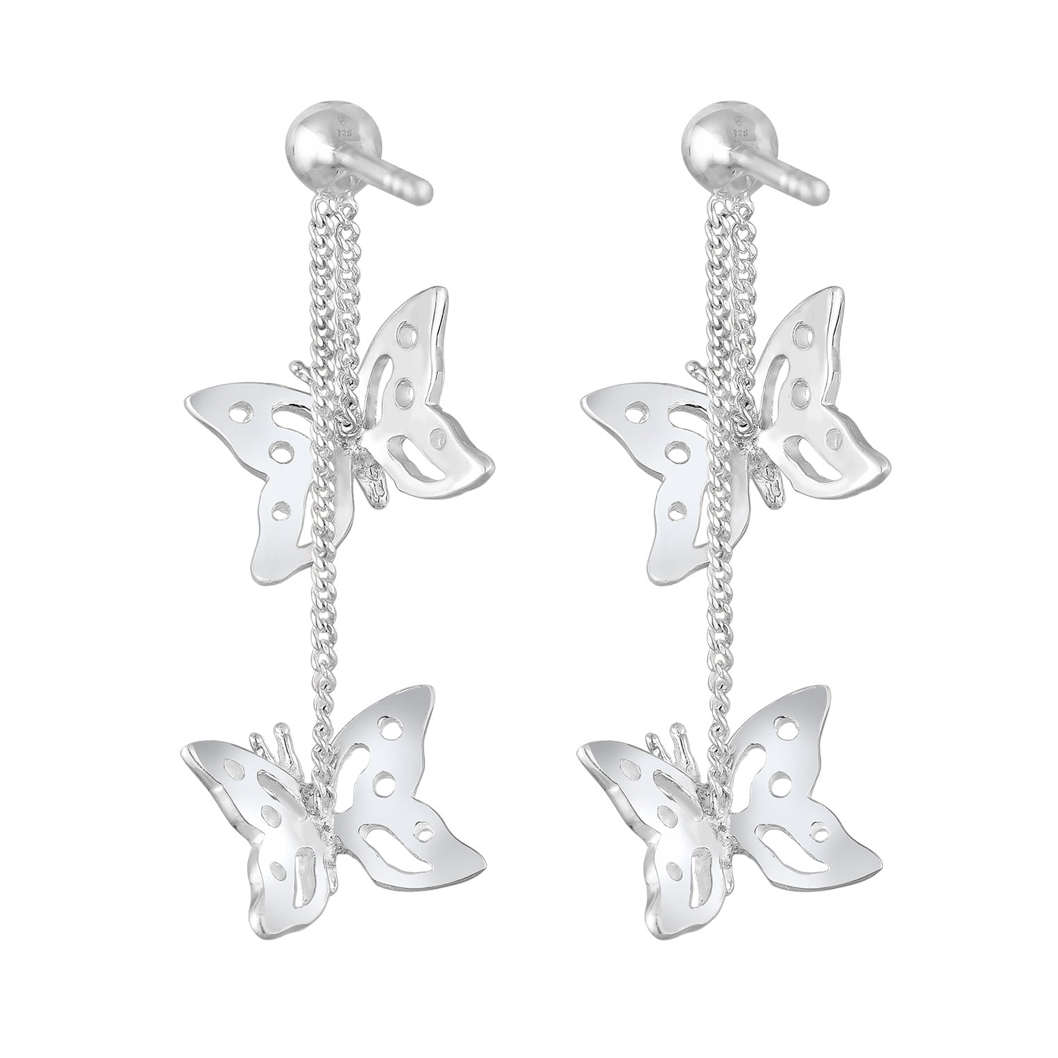 Weiß - Elli | Ohrhänger Schmetterling | Kristall (Weiß) | 925er Sterling Silber