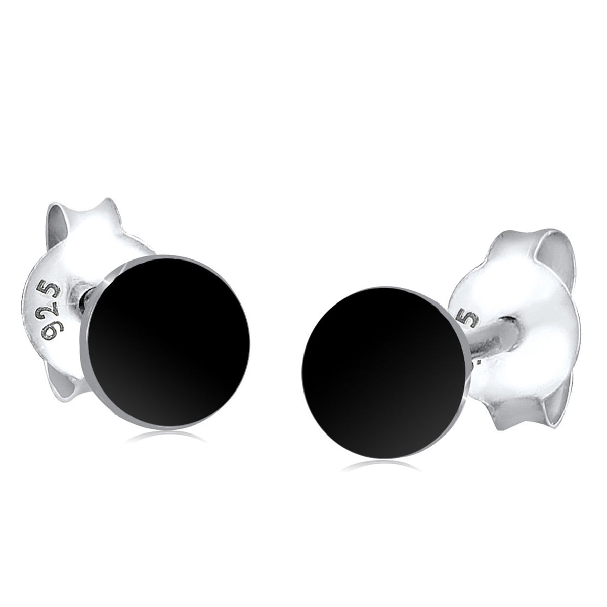 Schwarz - Elli | Ohrstecker | 925er Sterling Silber