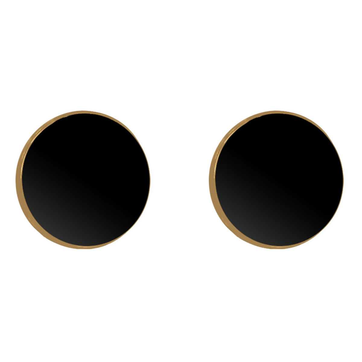 Schwarz - Elli | Ohrstecker | 925 Sterling Silber vergoldet