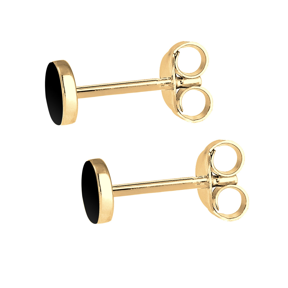 Schwarz - Elli | Ohrstecker | 925 Sterling Silber vergoldet