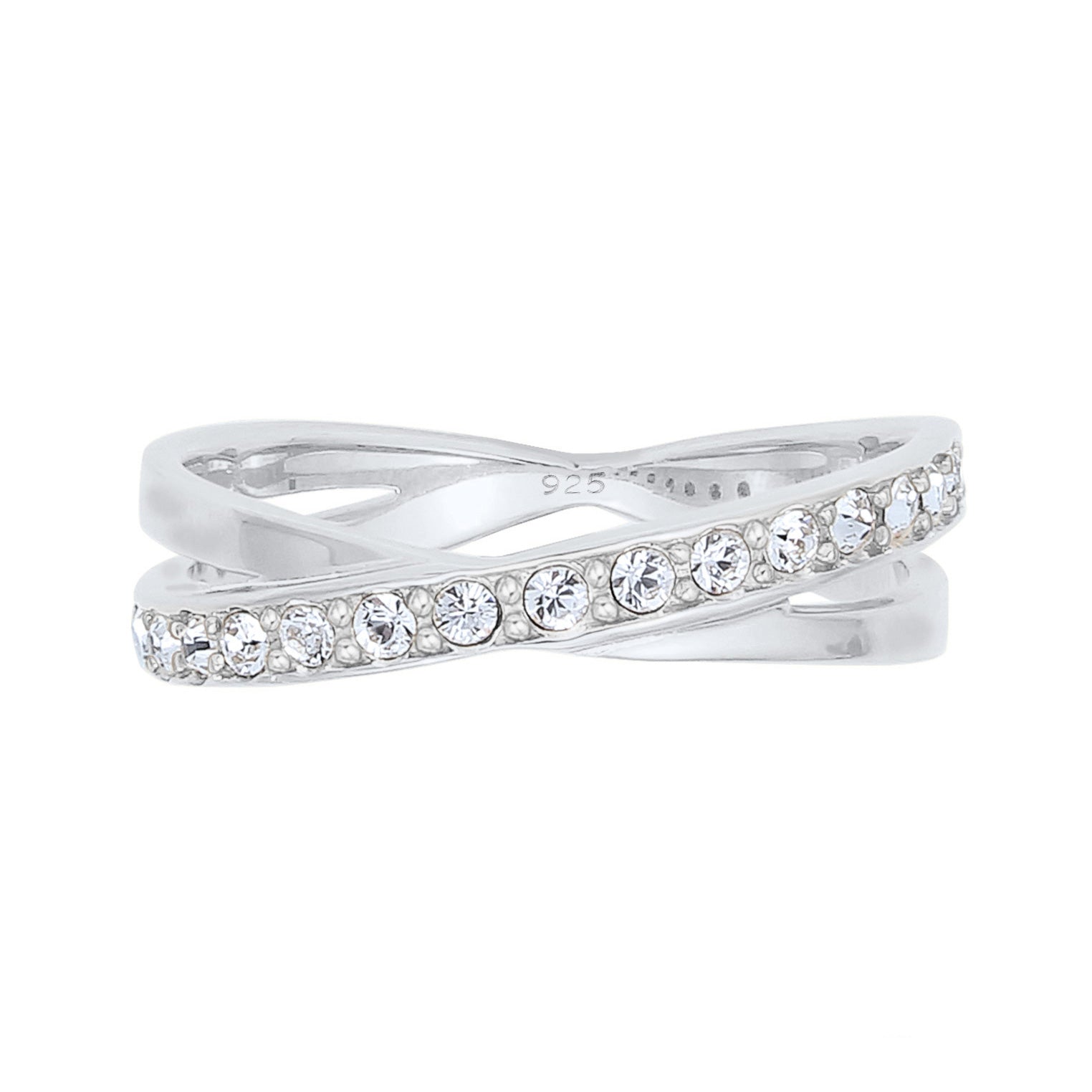 Silber - Elli | Wickelring | Kristall ( Weiß ) | 925er Sterling Silber