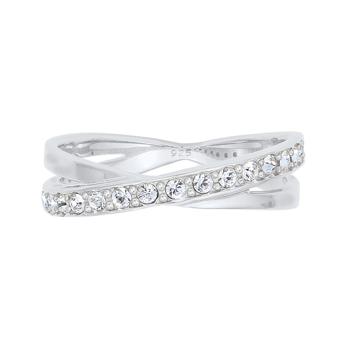 Silber - Elli | Wickelring | Kristall ( Weiß ) | 925er Sterling Silber
