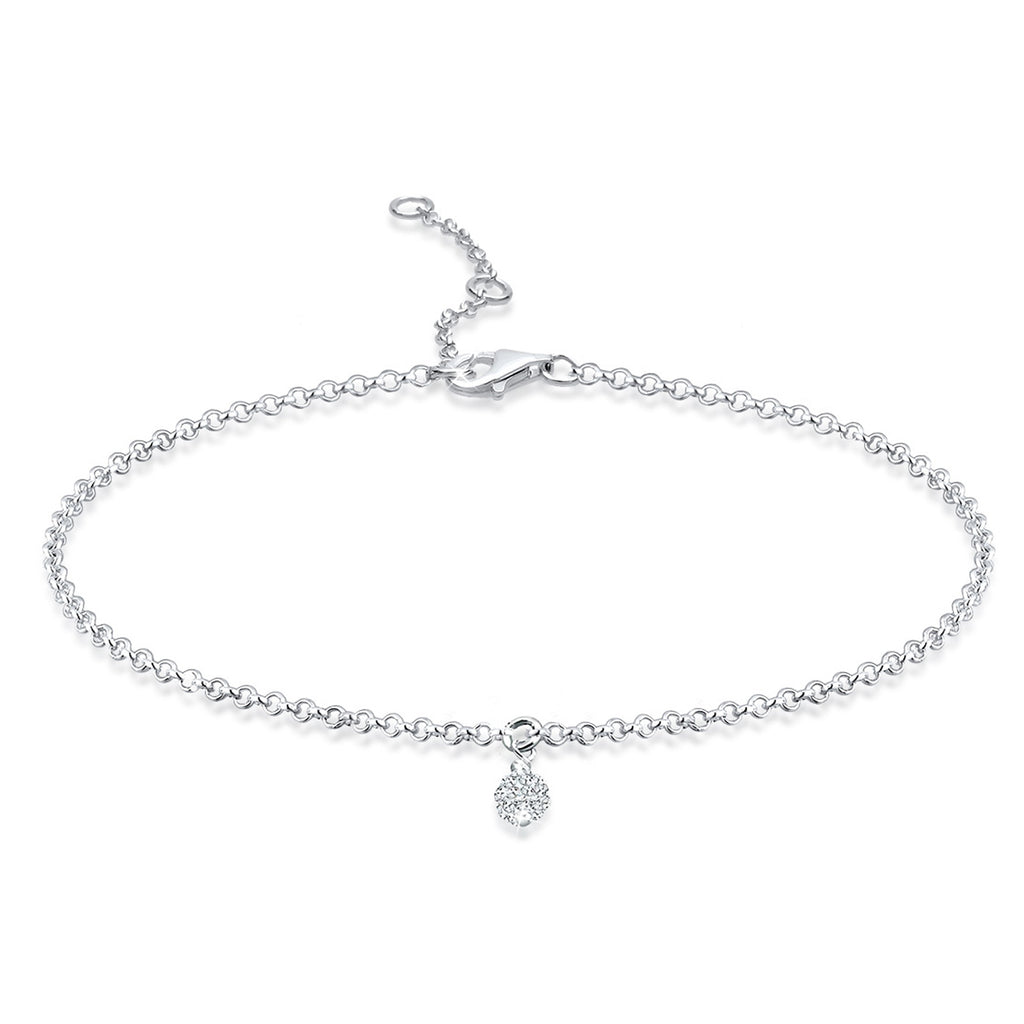 Silber - Elli | Armband Kugel | Mit Kristallen von Swarovski® (Weiß) | 925er Sterling Silber