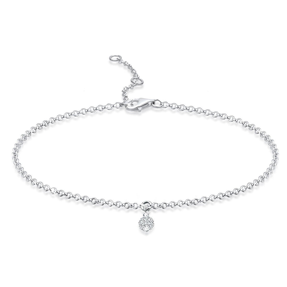 Silber - Elli | Armband Kugel | Mit Kristallen von Swarovski® (Weiß) | 925er Sterling Silber