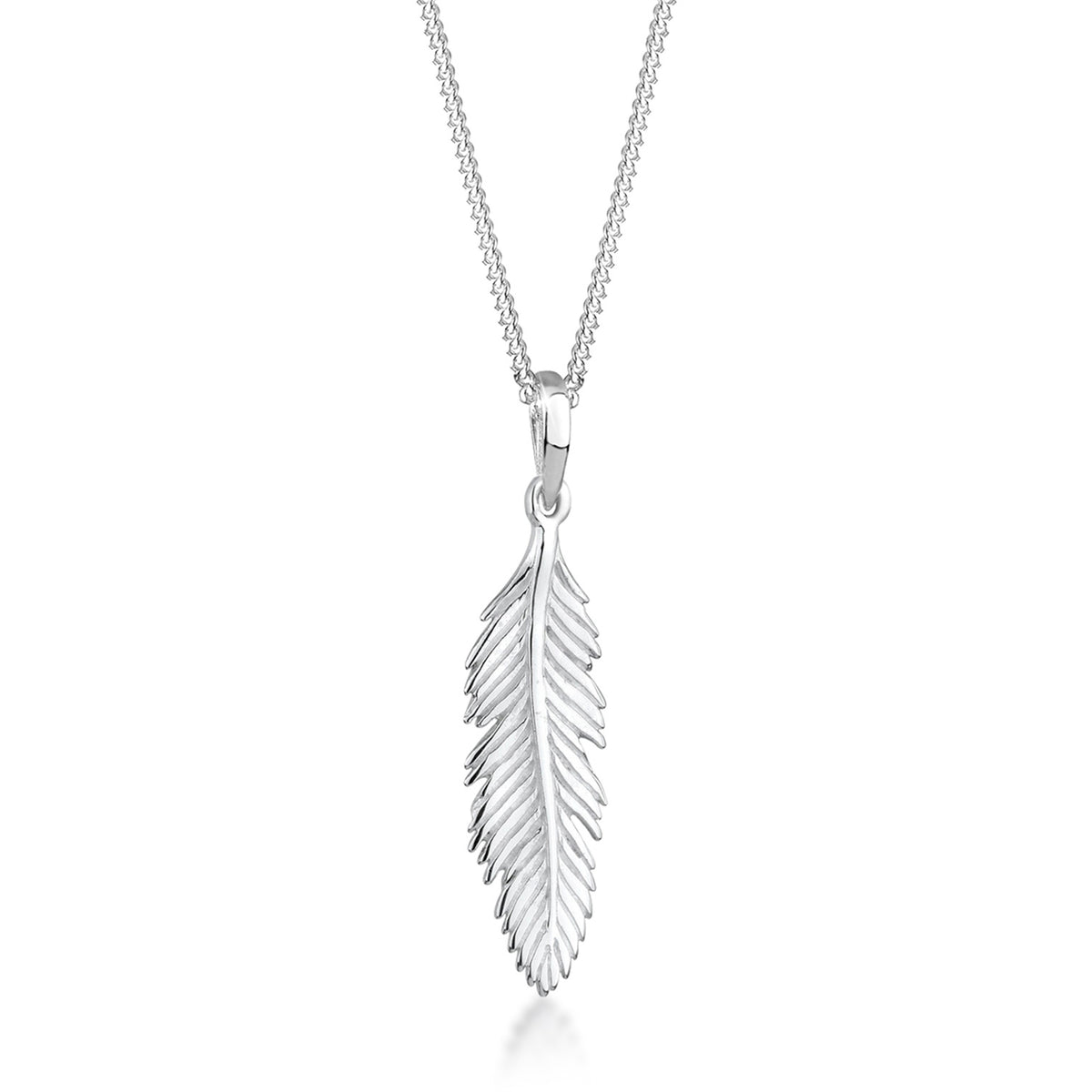 Silber - Elli | Halskette Feder | 925er Sterling Silber