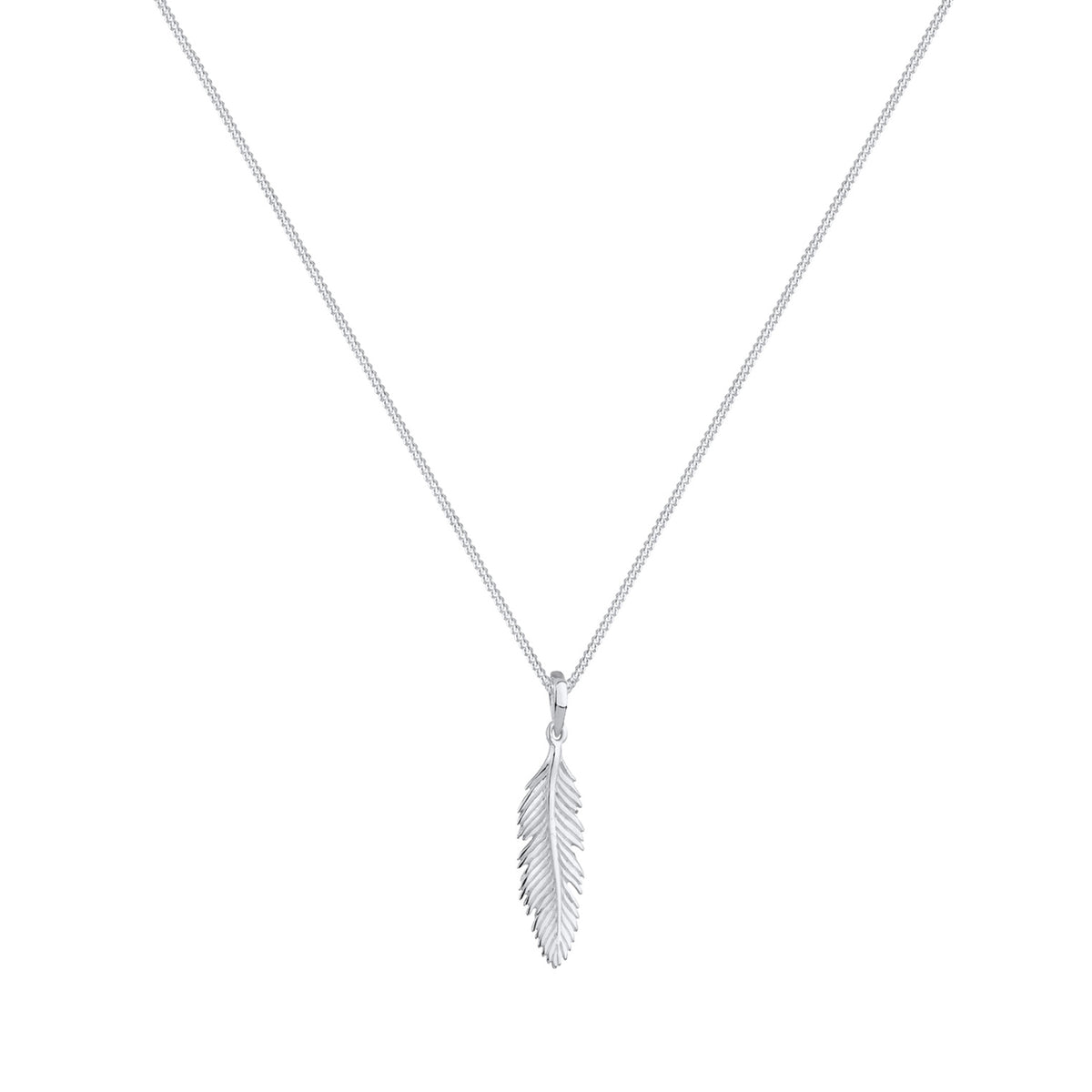 Silber - Elli | Halskette Feder | 925er Sterling Silber