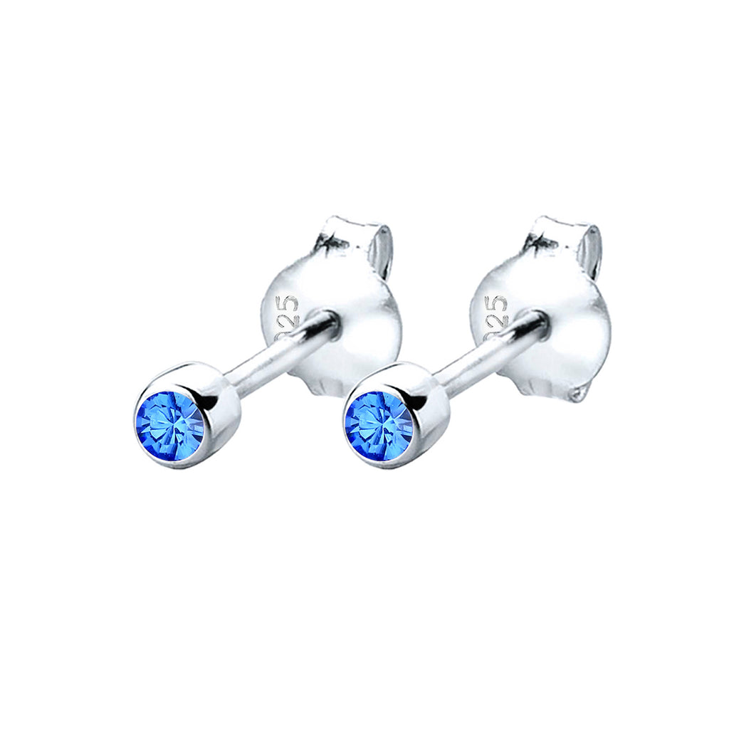 Hellblau - Elli | Ohrring | Kristall ( Blau ) | 925er Sterling Silber