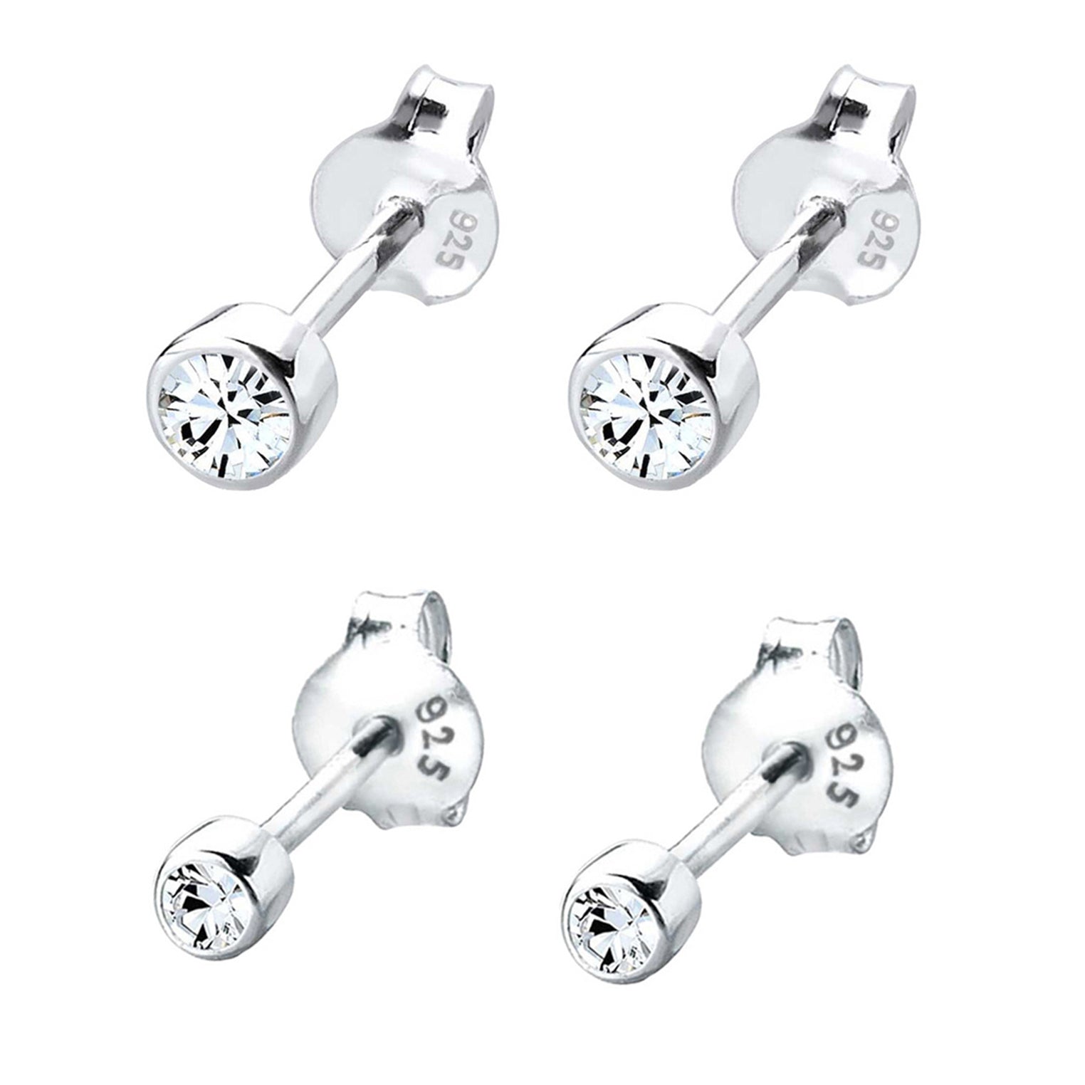 | (Weiß) Jewelry Basic Kristall Ohrringset Elli –
