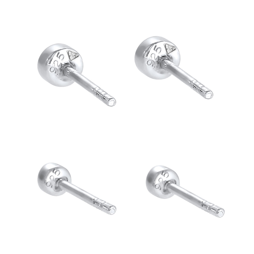 Silber - Elli | Ohrringset Basic | Mit Kristallen von Swarovski® (Weiß) | 925er Sterling Silber