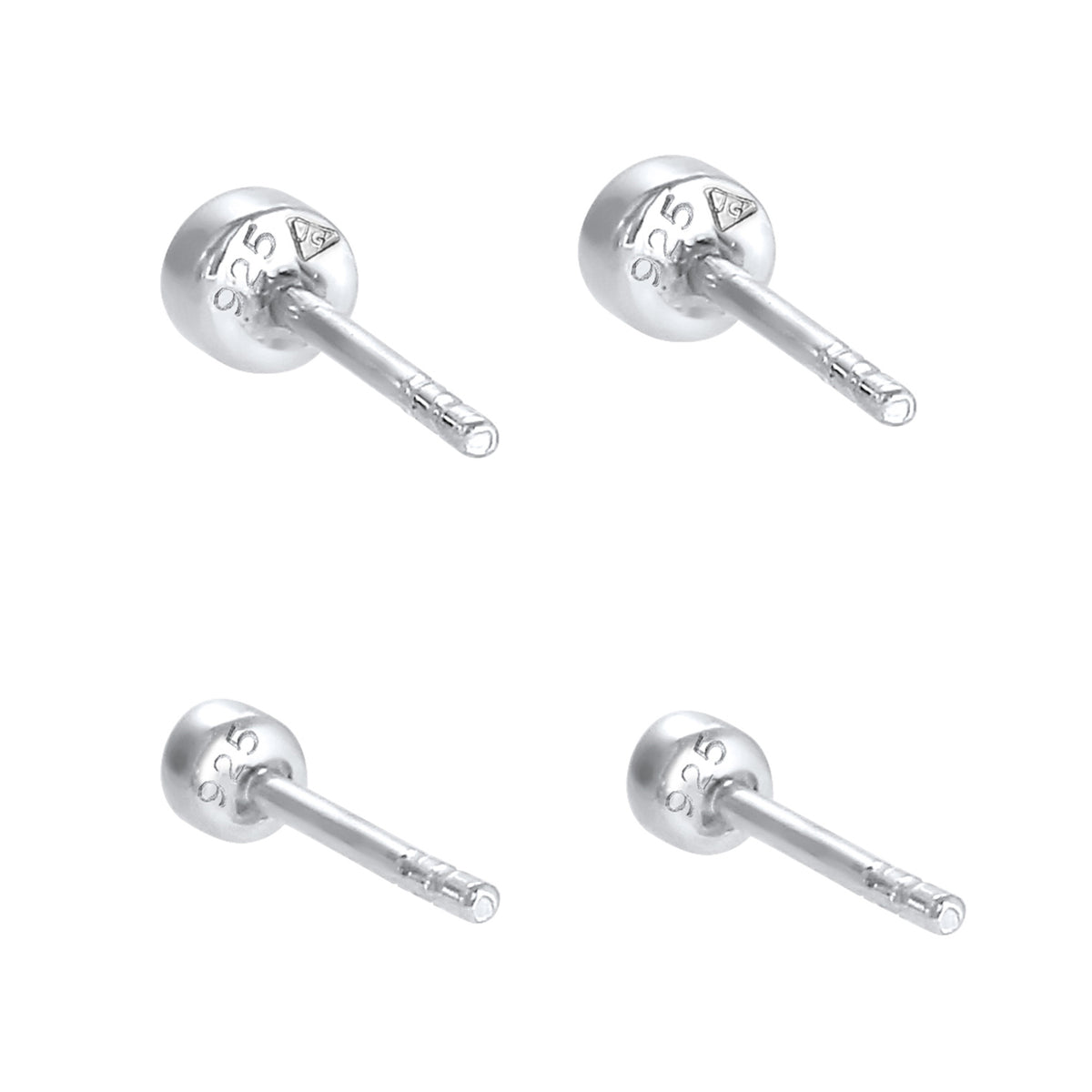 Silber - Elli | Ohrringset Basic | Mit Kristallen von Swarovski® (Weiß) | 925er Sterling Silber