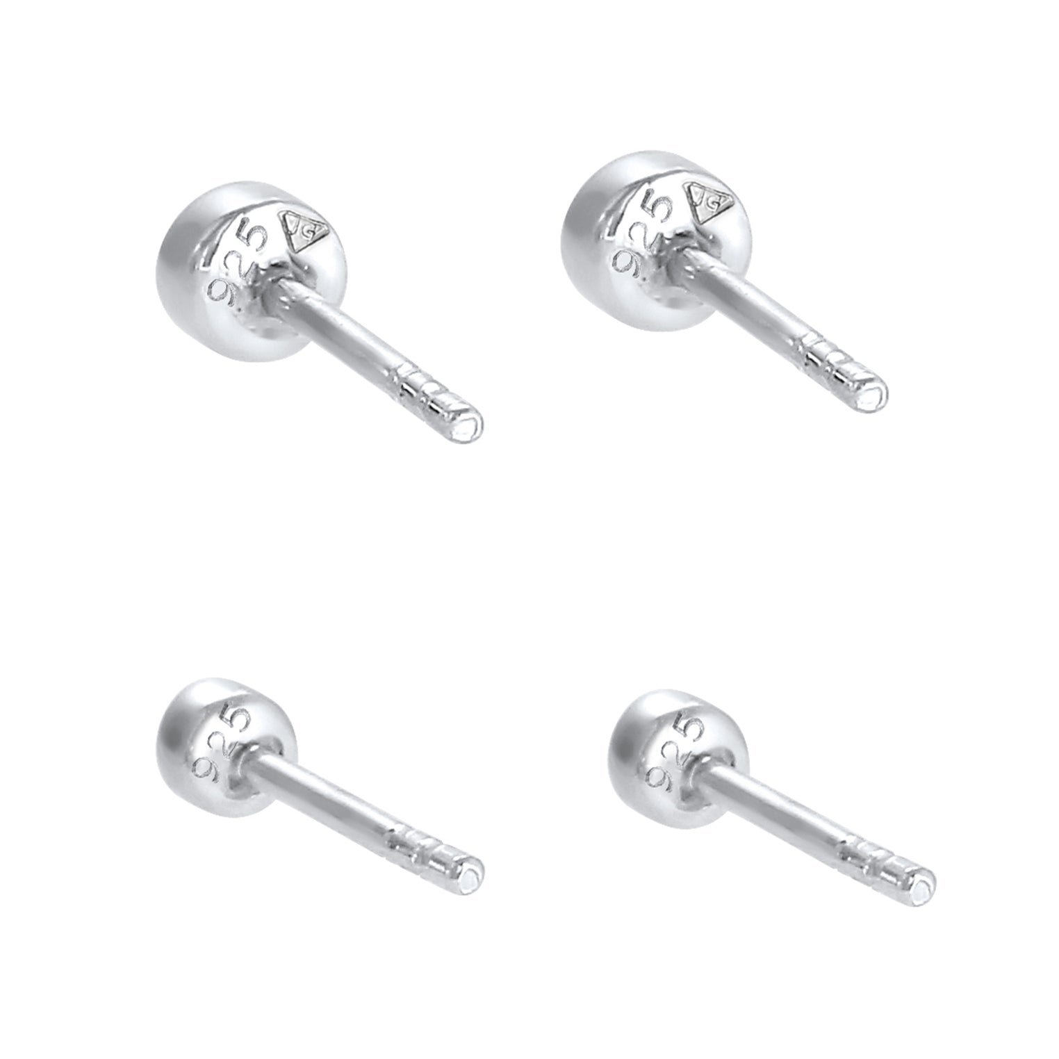 Silber - Elli | Ohrringset Basic | Mit Kristallen von Swarovski® (Weiß) | 925er Sterling Silber