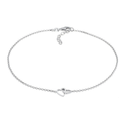 Silber - Elli | Fußkettchen Herz | 925er Sterling Silber