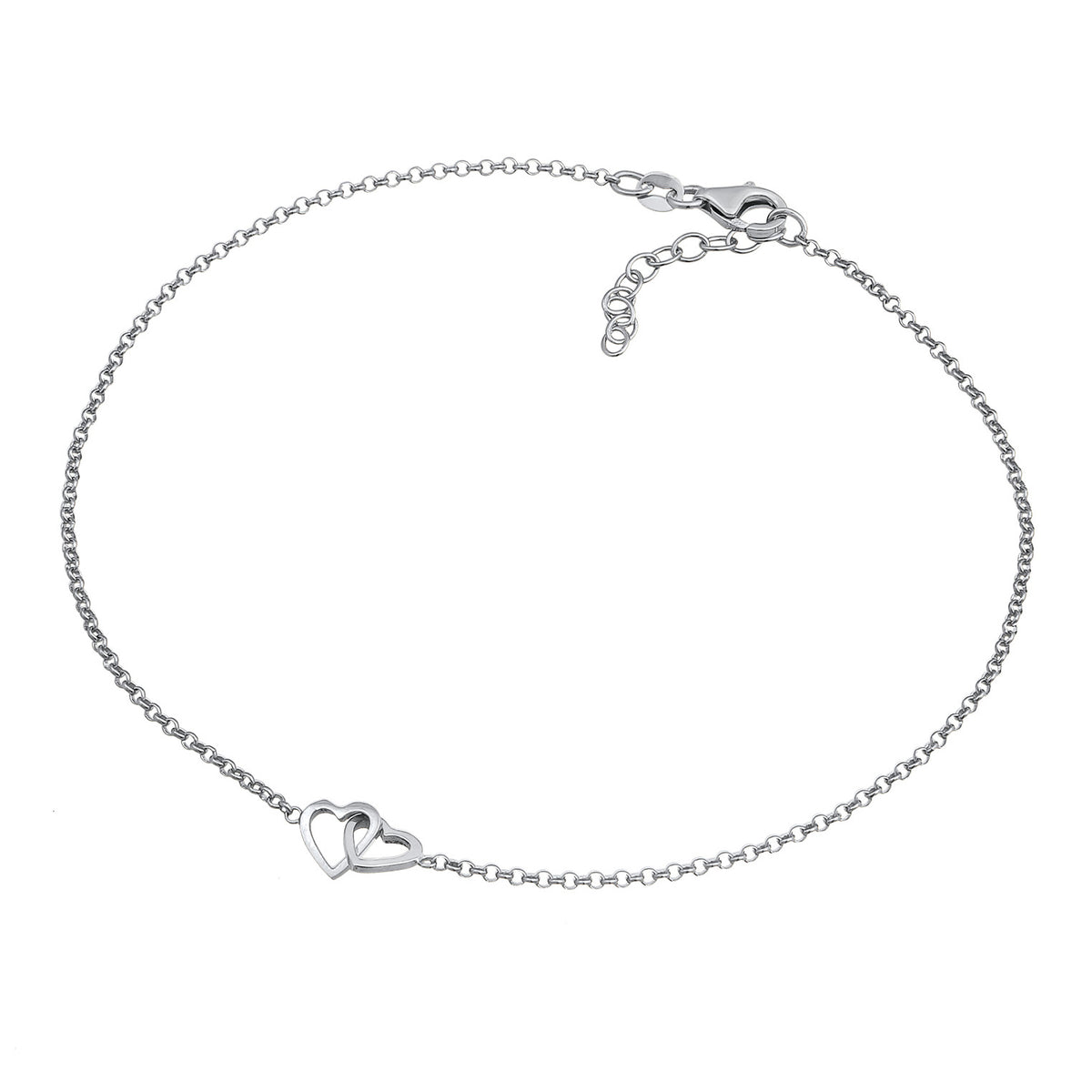 Silber - Elli | Fußkettchen Herz | 925er Sterling Silber