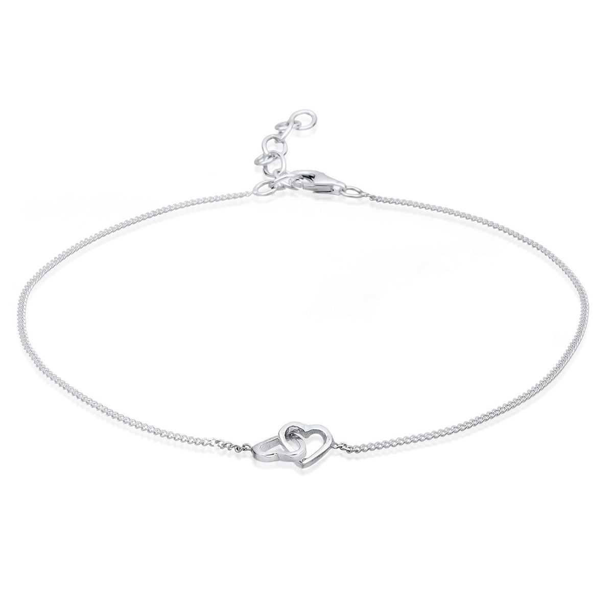Silber - Elli | Fußkettchen Herz | 925er Sterling Silber