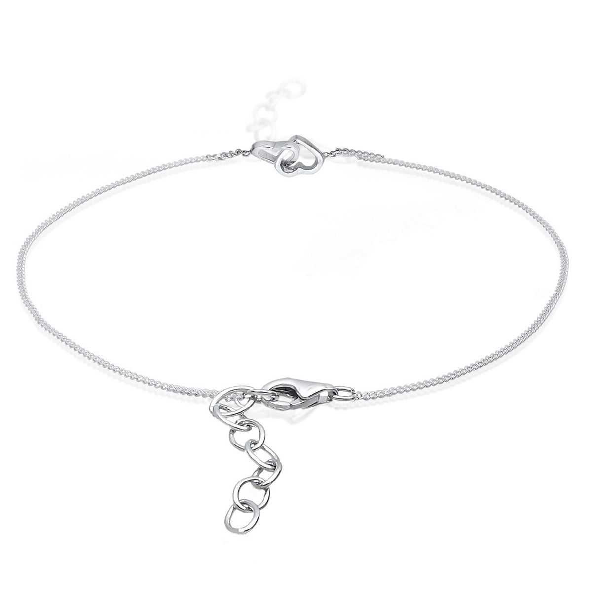 Silber - Elli | Fußkettchen Herz | 925er Sterling Silber