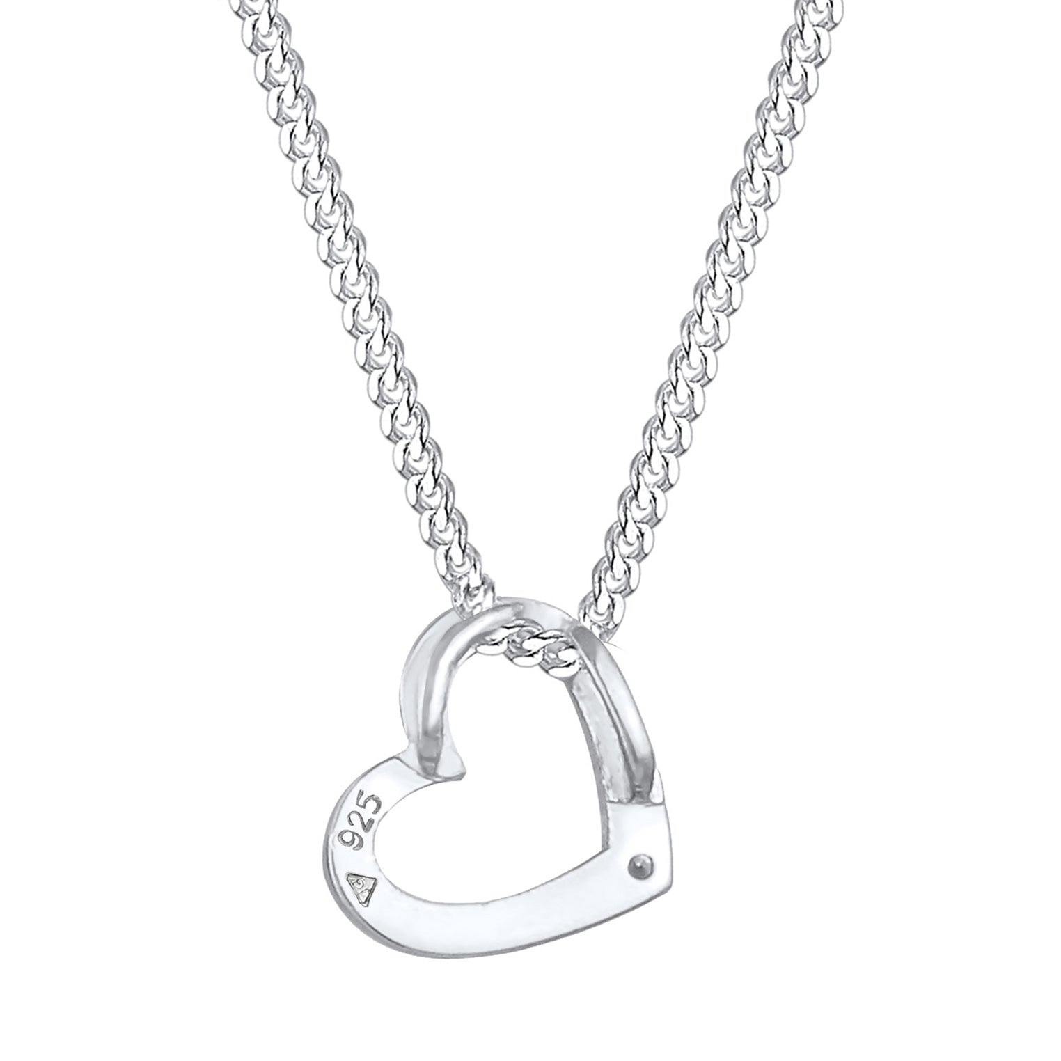 Rosa - Elli | Halskette Herz Anhänger Cut-Out | Mit Kristallen von Swarovski® (Rosa) | 925er Sterling Silber