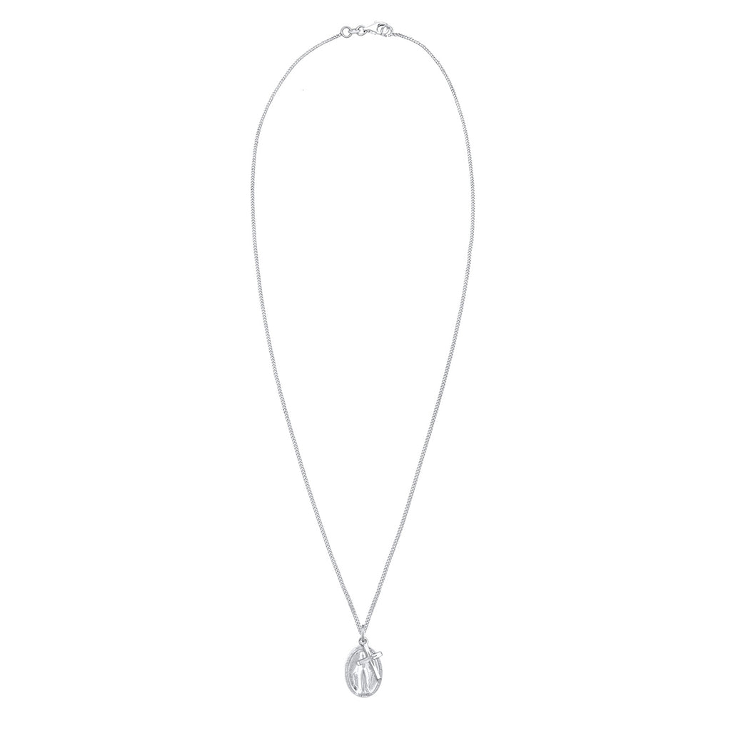Silber - Elli | Halskette Marienbild Kreuz | 925er Sterling Silber