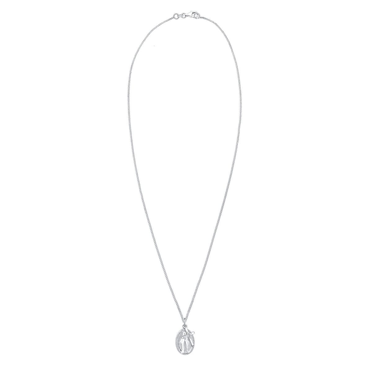 Silber - Elli | Halskette Marienbild Kreuz | 925er Sterling Silber