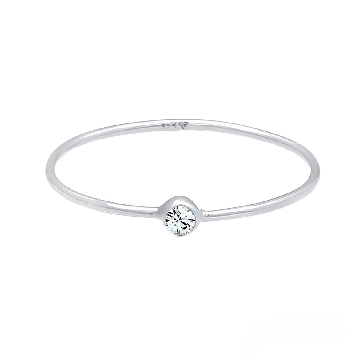 Silber - Elli | Solitär-Ring | Mit Kristallen von Swarovski® (Weiß) | 925er Sterling Silber