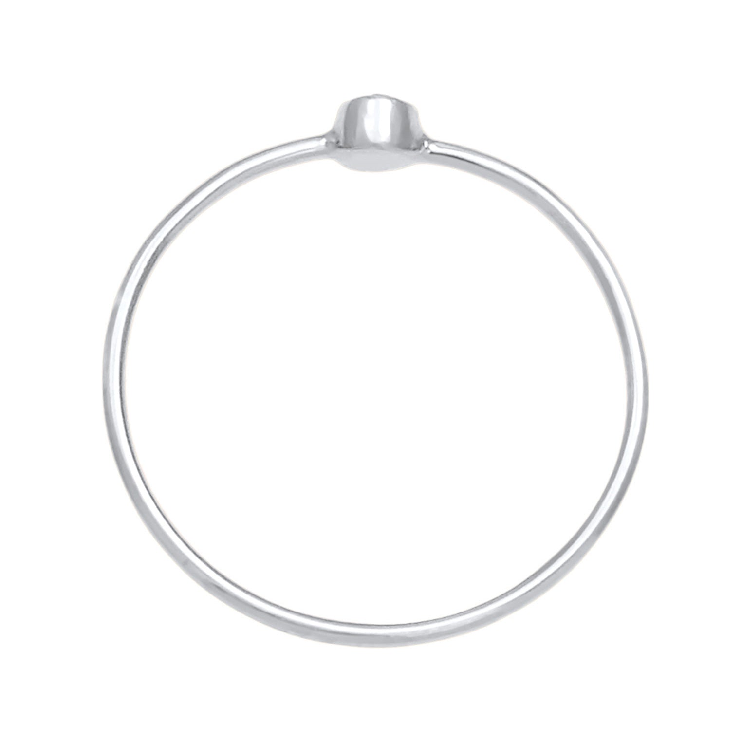 Silber - Elli | Solitär-Ring | Kristall ( Weiß ) | 925er Sterling Silber
