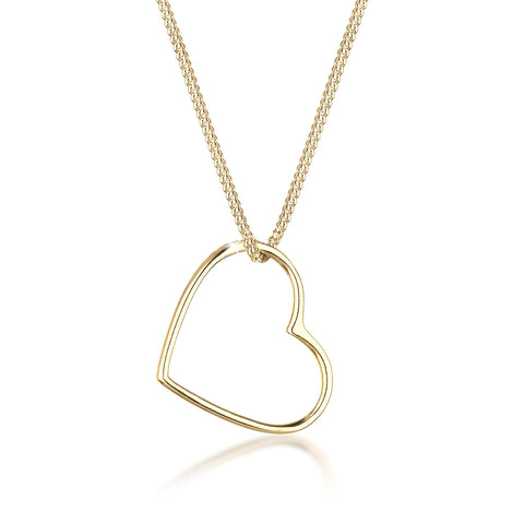Gold - Elli | Halskette Herz Fein | 925 Sterling Silber vergoldet