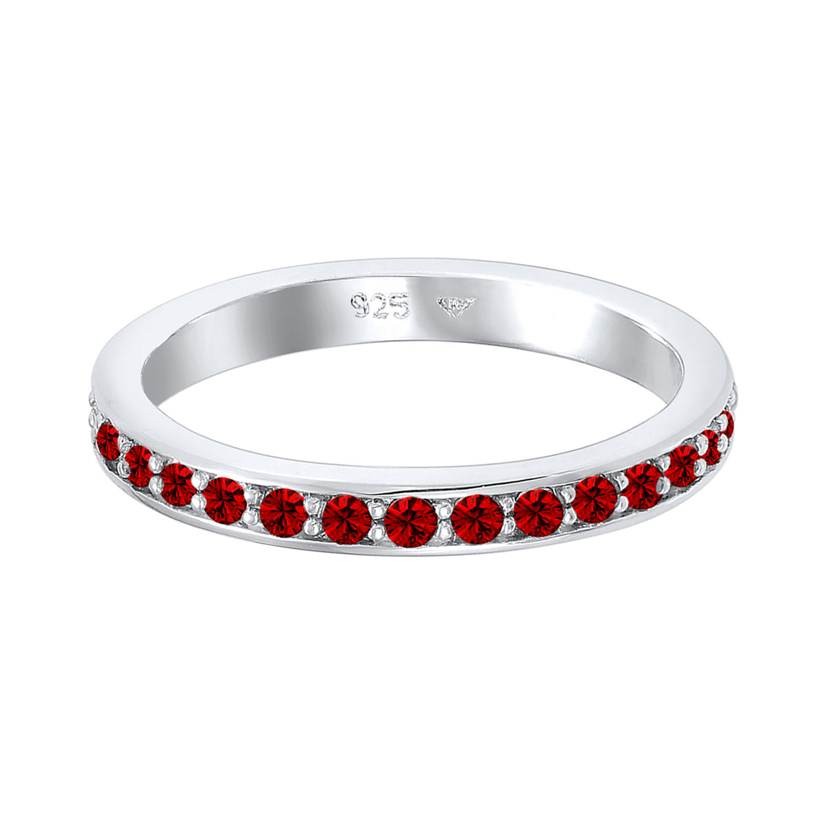 Dunkelrot - Elli | Bandring | Kristall ( Dunkelrot ) | 925er Sterling Silber
