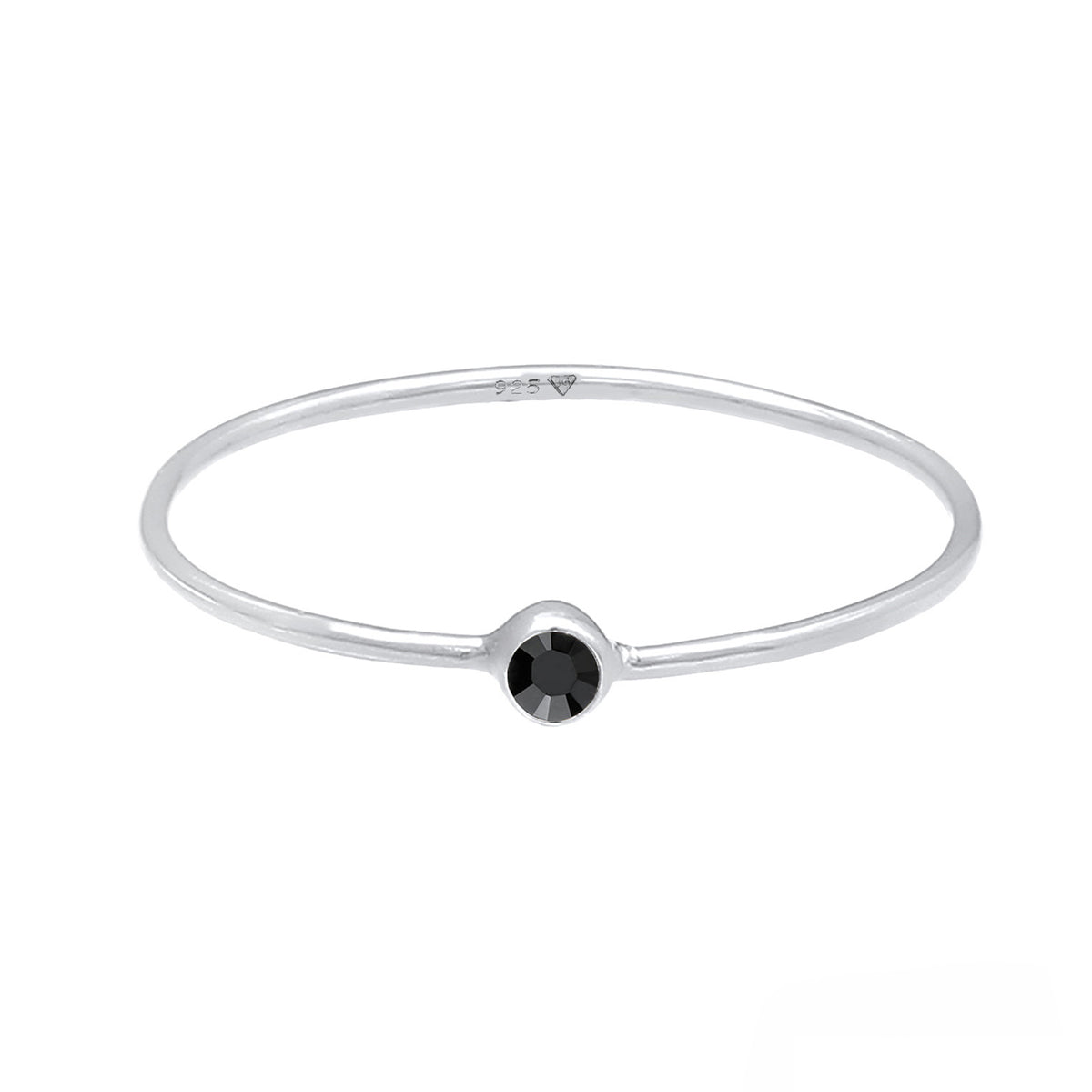 Schwarz - Elli | Solitär-Ring | Kristall ( Schwarz ) | 925er Sterling Silber