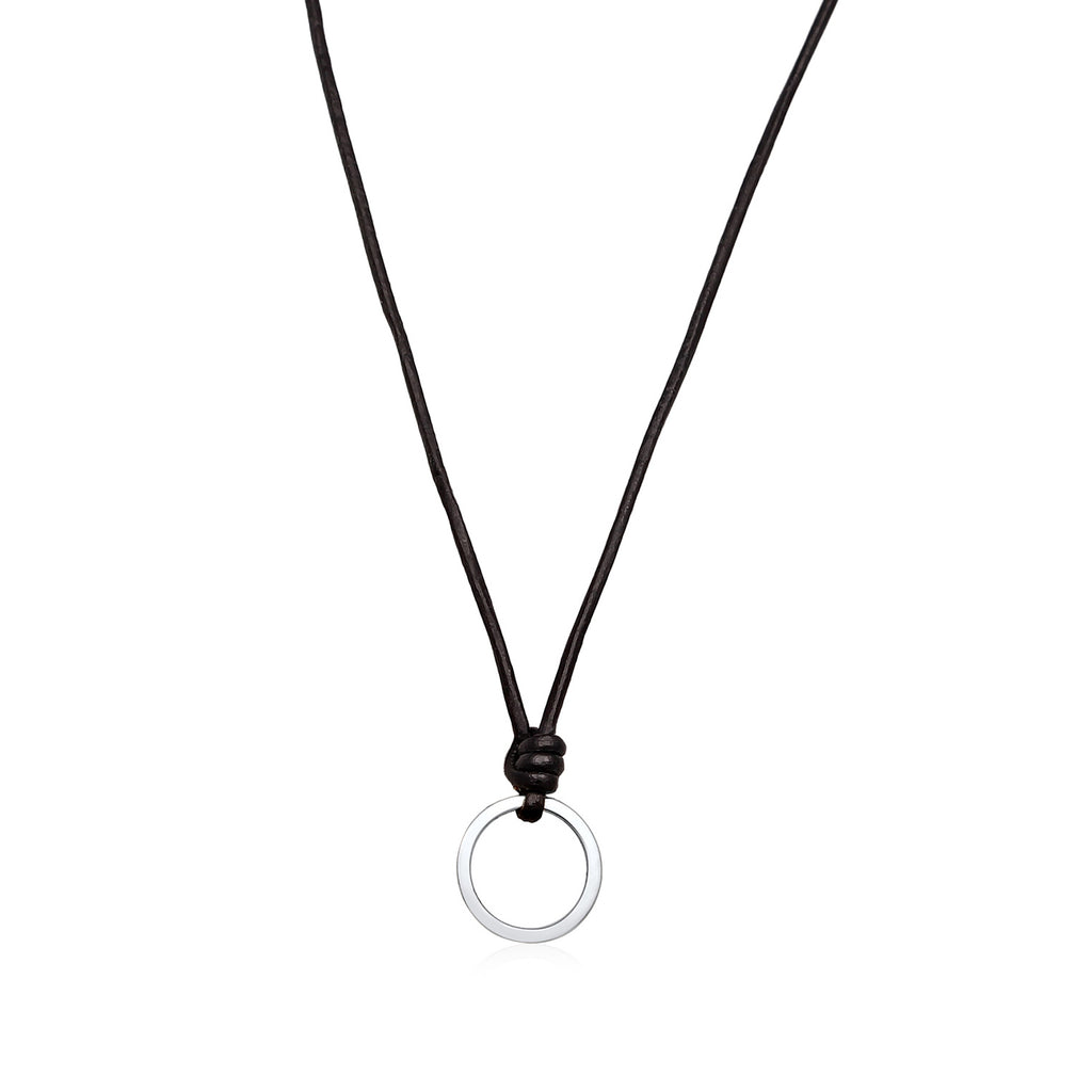 Schwarz - Elli | Charmträger | Leder | 925er Sterling Silber