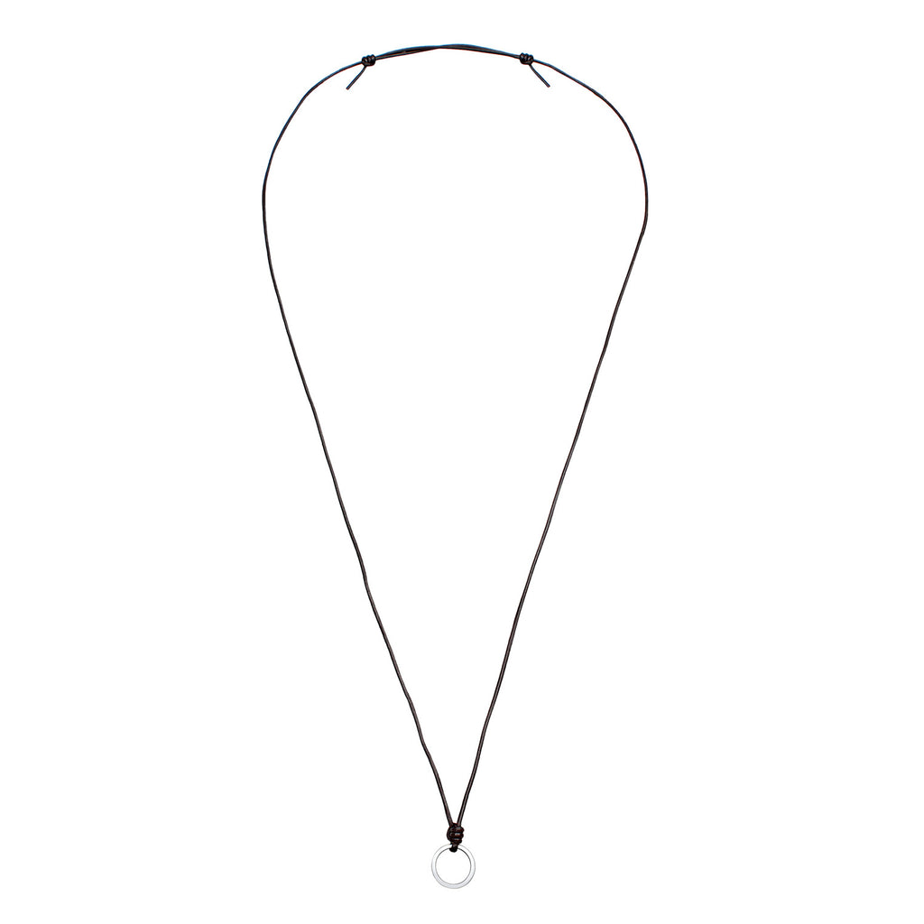 Schwarz - Elli | Charmträger | Leder | 925er Sterling Silber