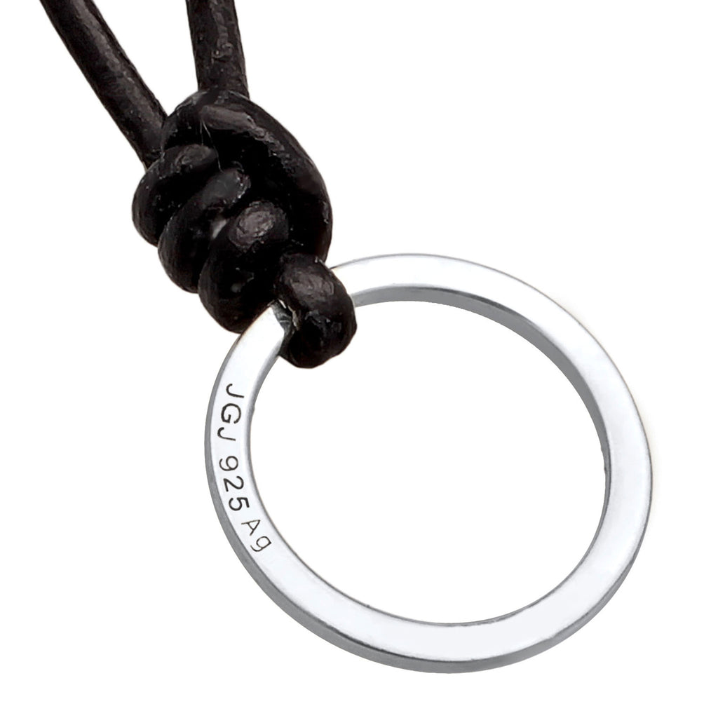 Schwarz - Elli | Charmträger | Leder | 925er Sterling Silber