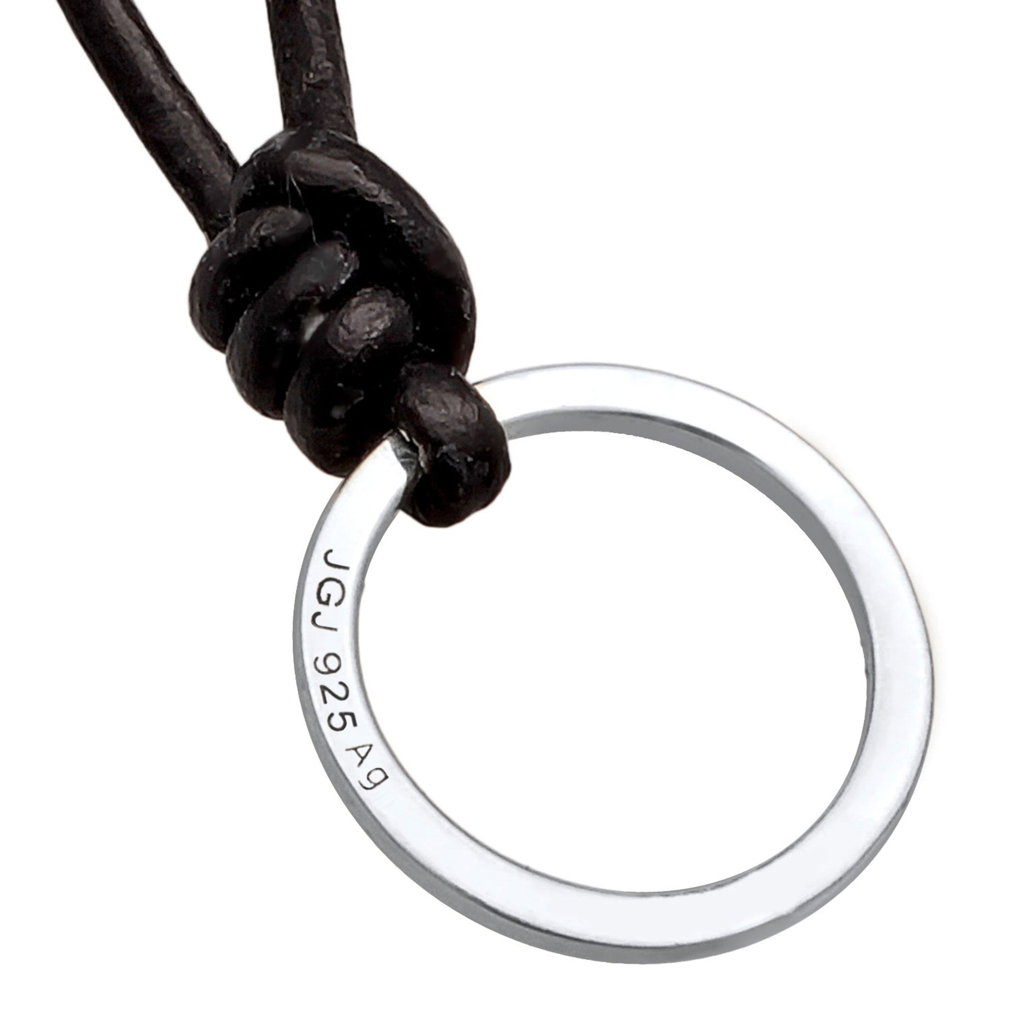 Schwarz - Elli | Charmträger | Leder | 925er Sterling Silber