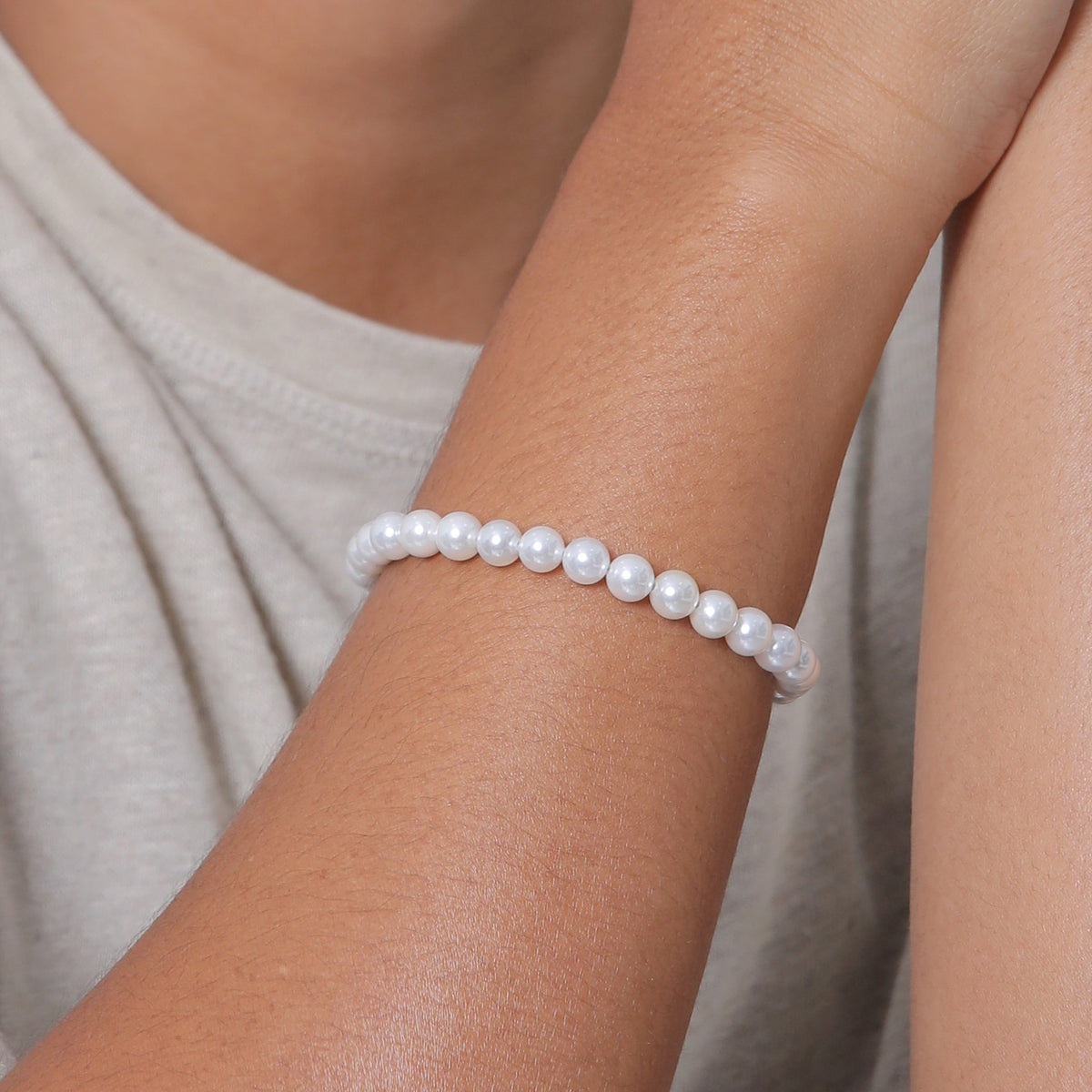 Weiß - Elli | Armband | Perle | 925er Sterling Silber