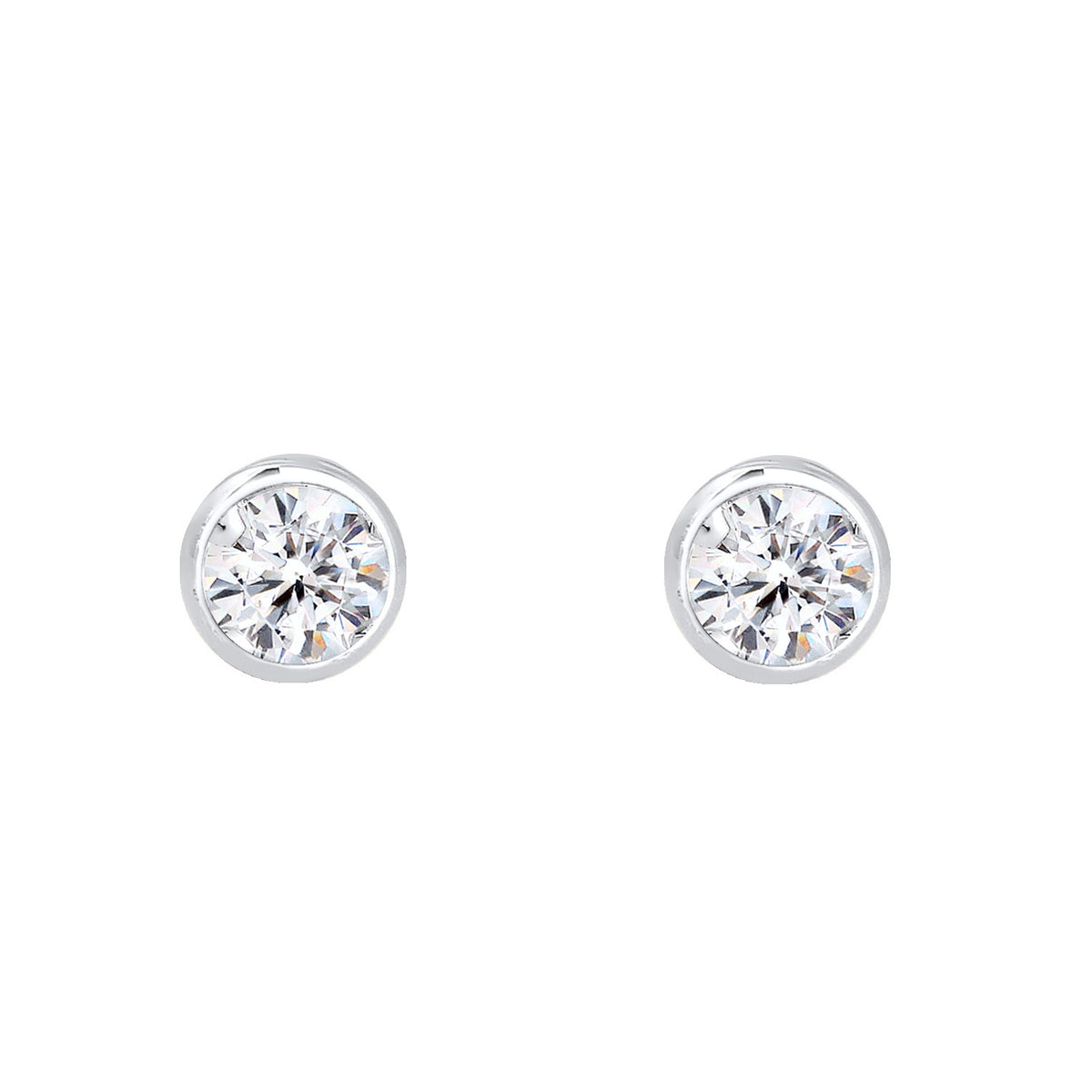 Silber - Elli | Ohrstecker | Kristall ( Weiß ) | 925er Sterling Silber