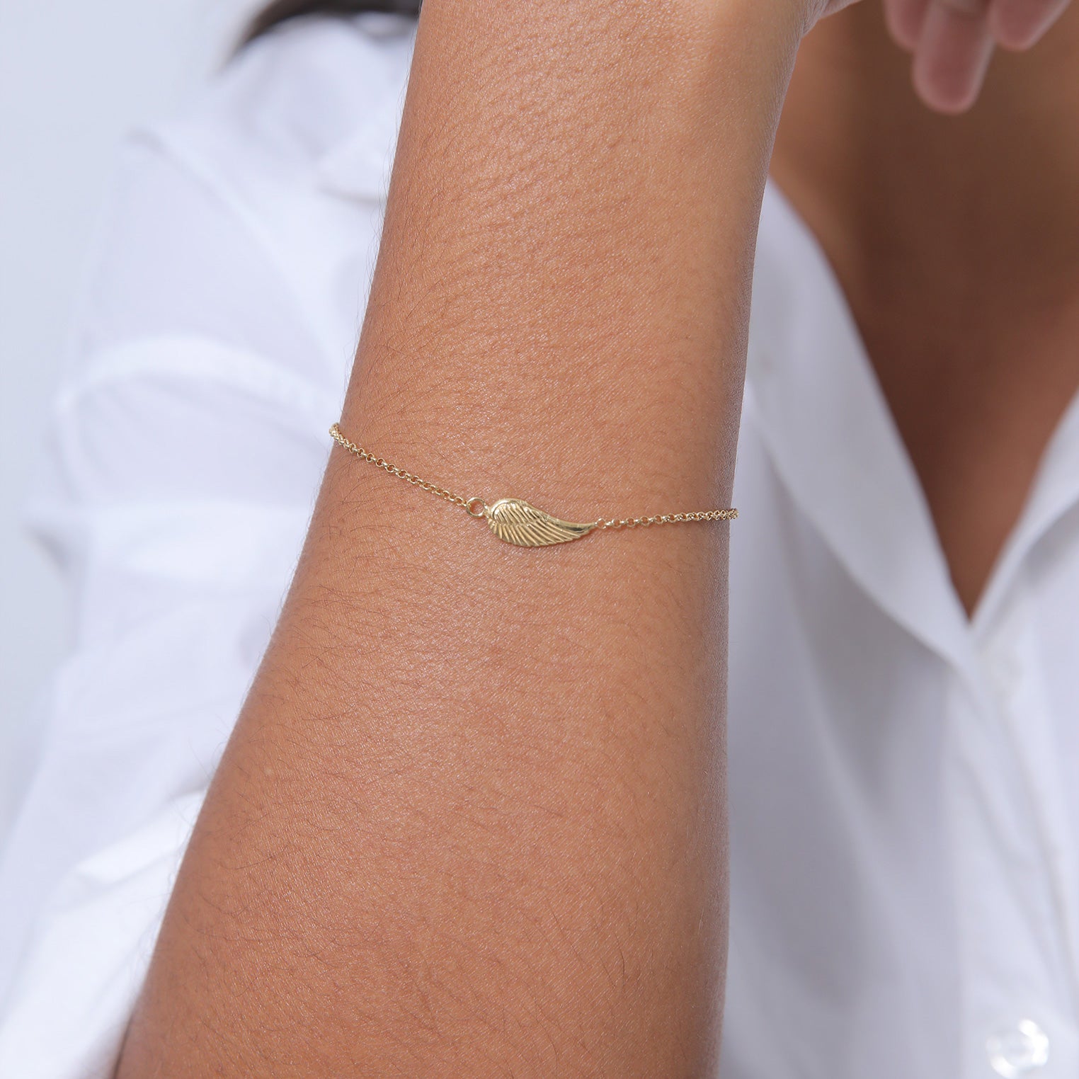 Gold - Elli | Armband Flügel | 925 Sterling Silber vergoldet