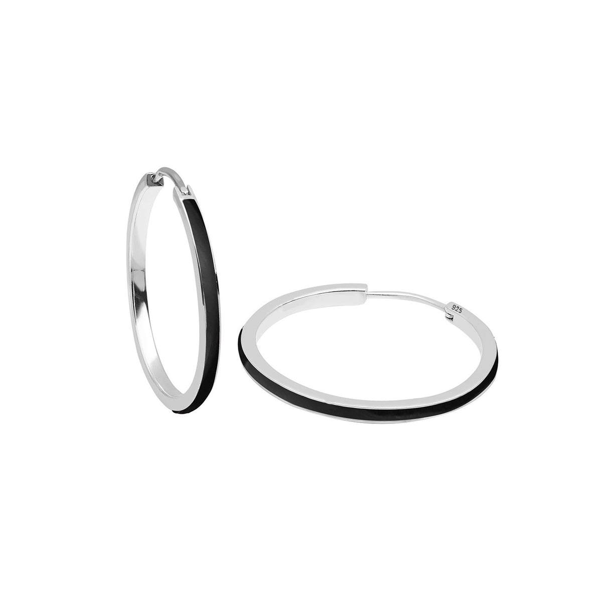 Schwarz - Elli | Creole | 925er Sterling Silber